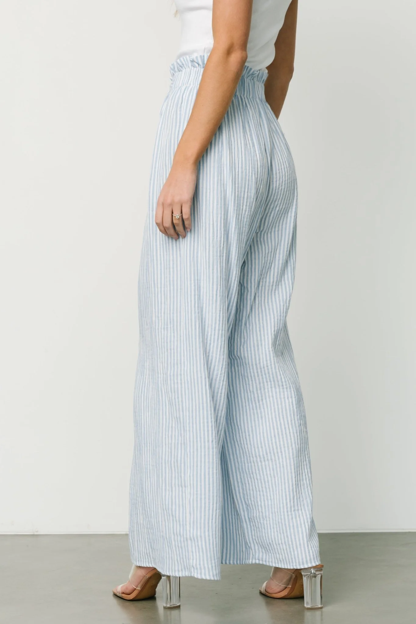 Delphi Wide Leg Pants | Blue Stripe
