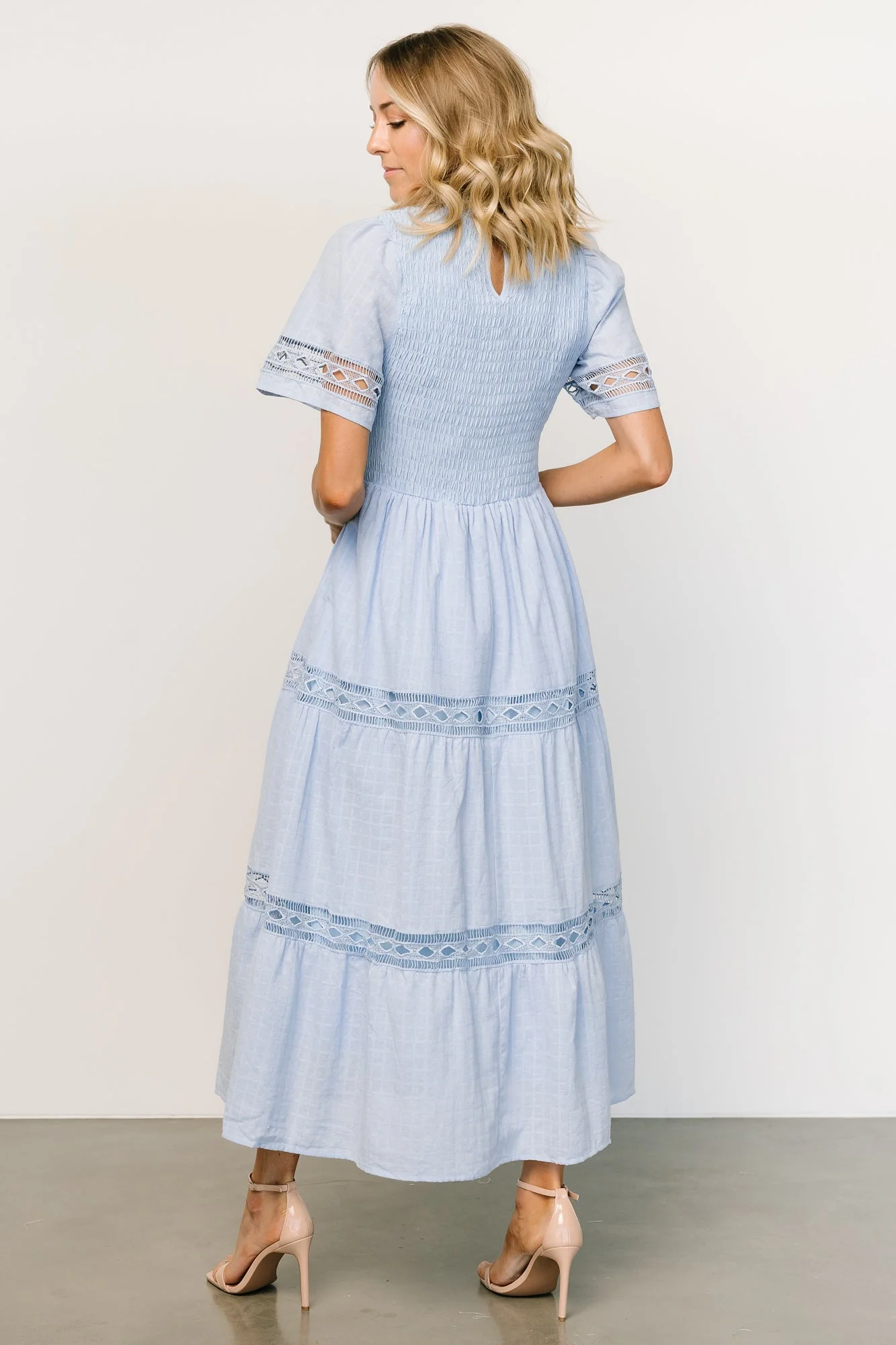 Loveland Geo Lace Maxi Dress | Light Blue