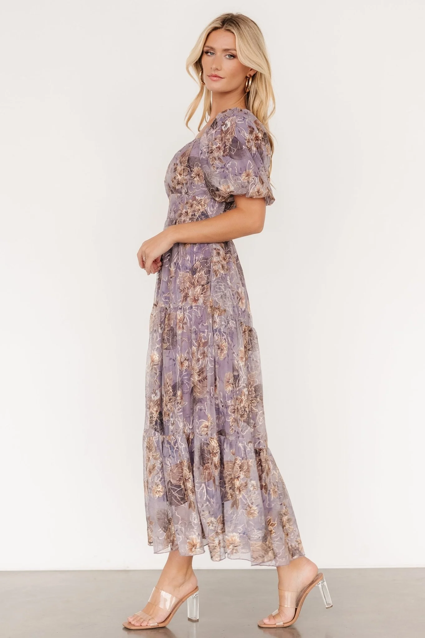 Annabeth Midi Dress | Lavender Floral