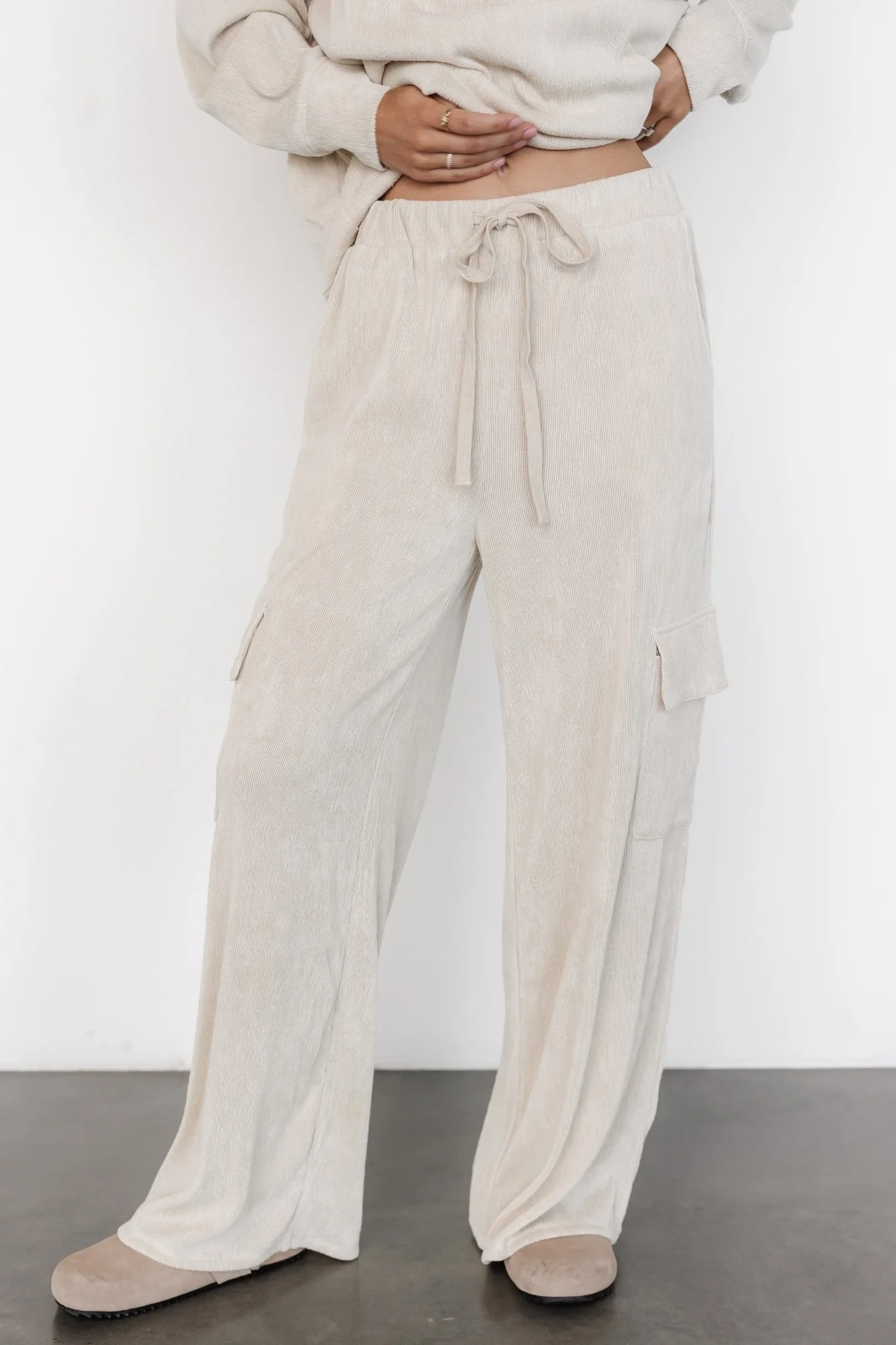 Portland Knit Cargo Pants | Natural