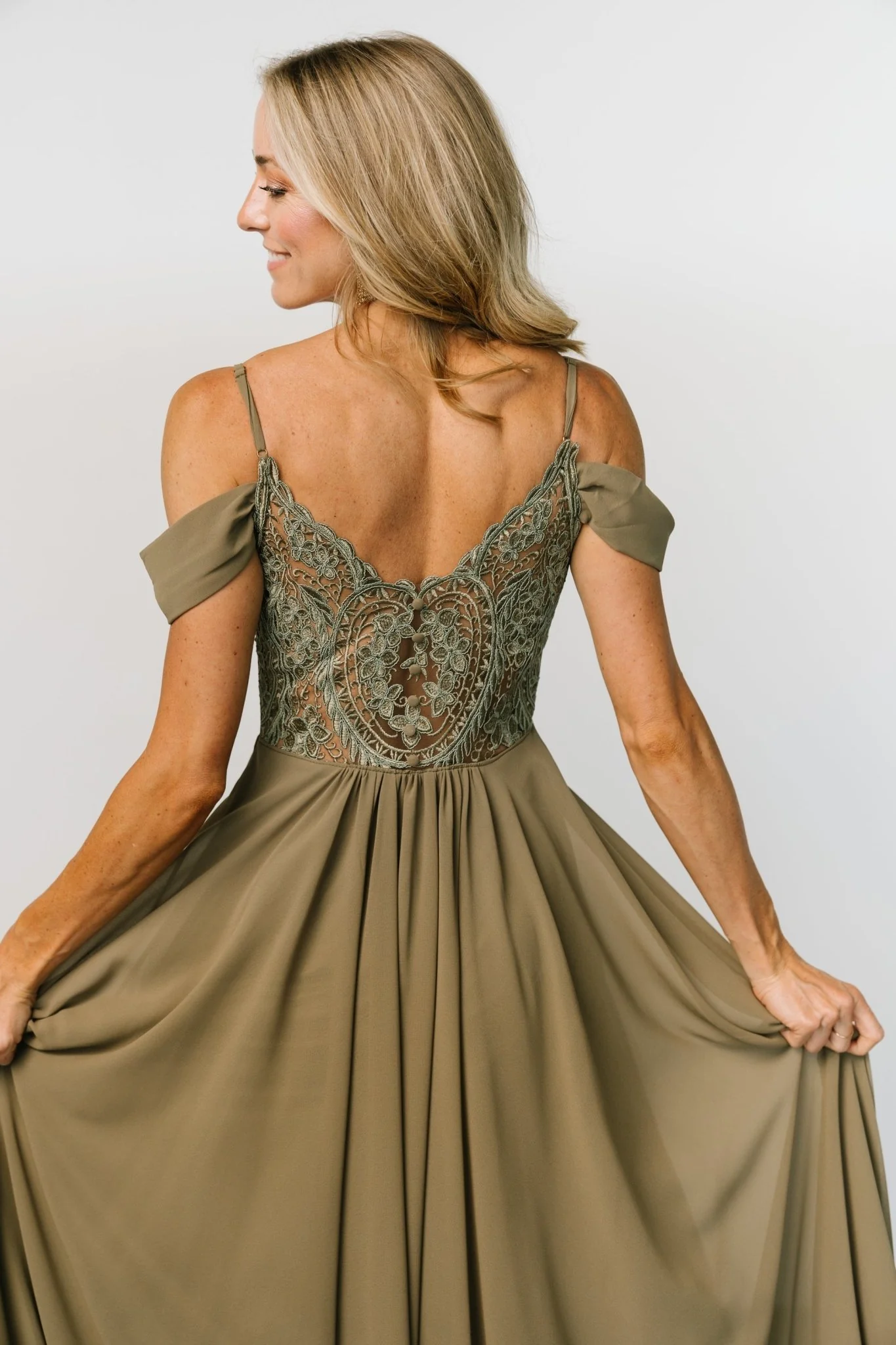 Bianca Lace Maxi Dress | Olive