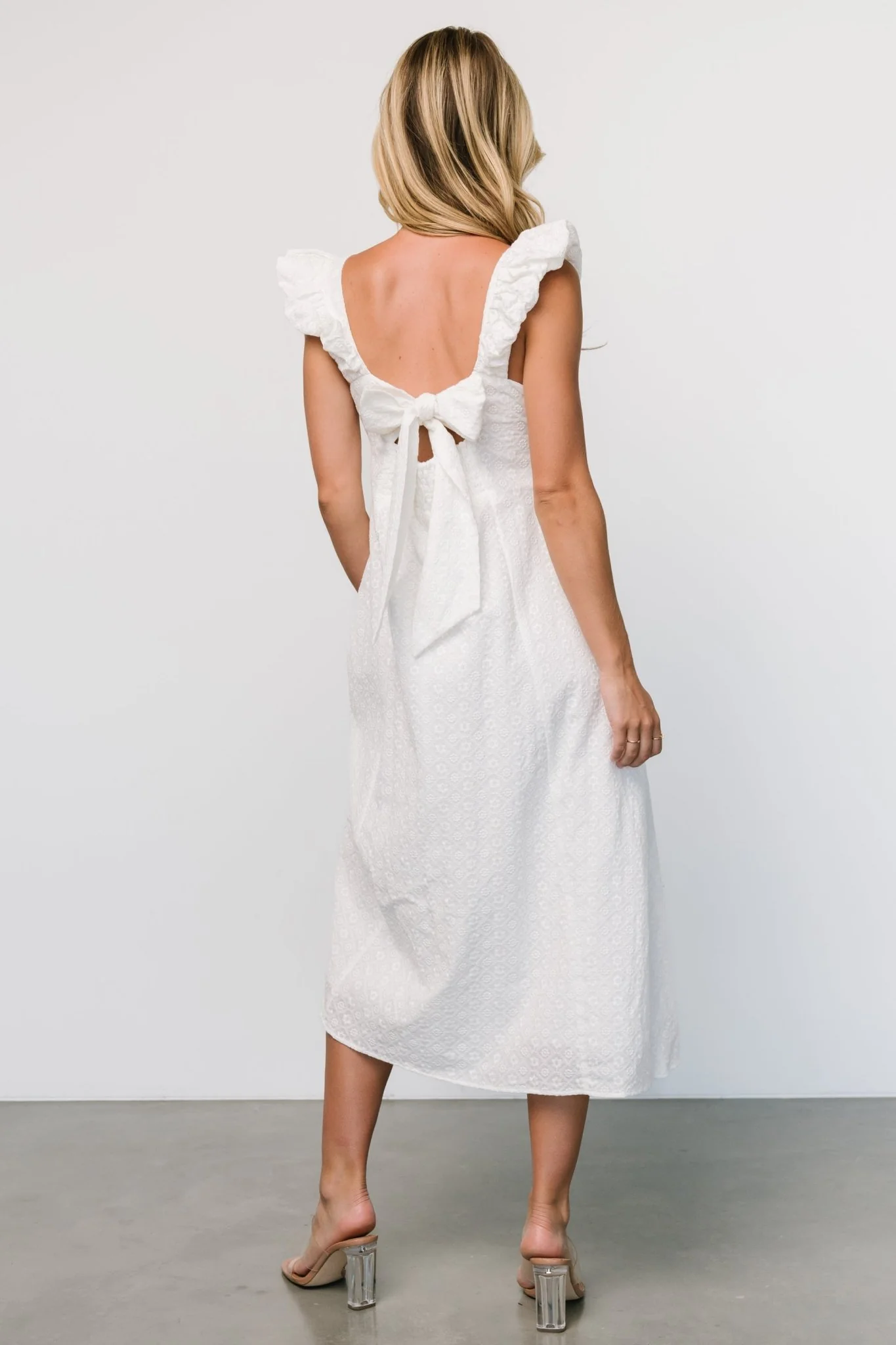 Kiara Eyelet Midi Dress | Off White