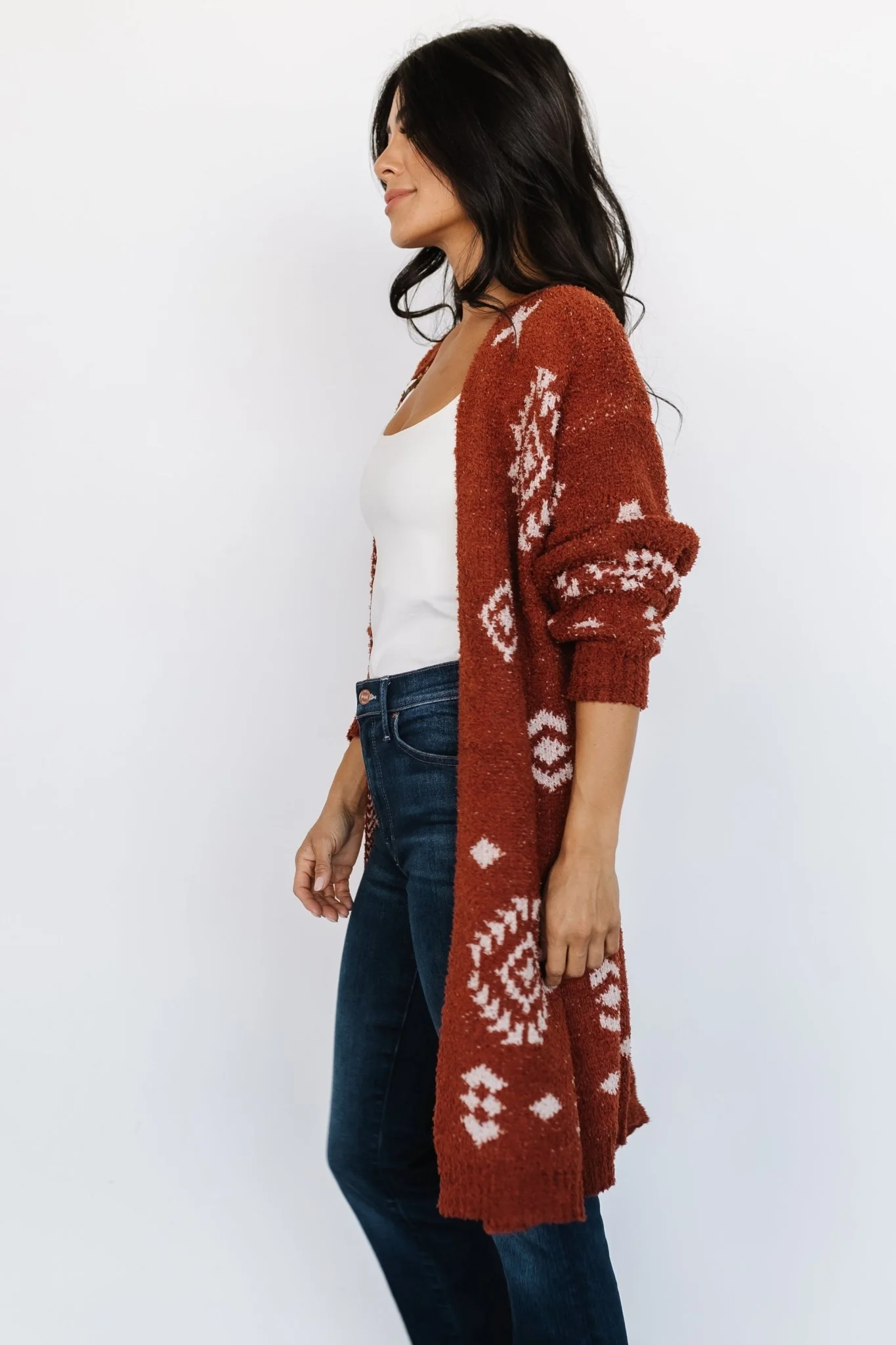 Missoula Oversized Cardigan | Rust + Beige