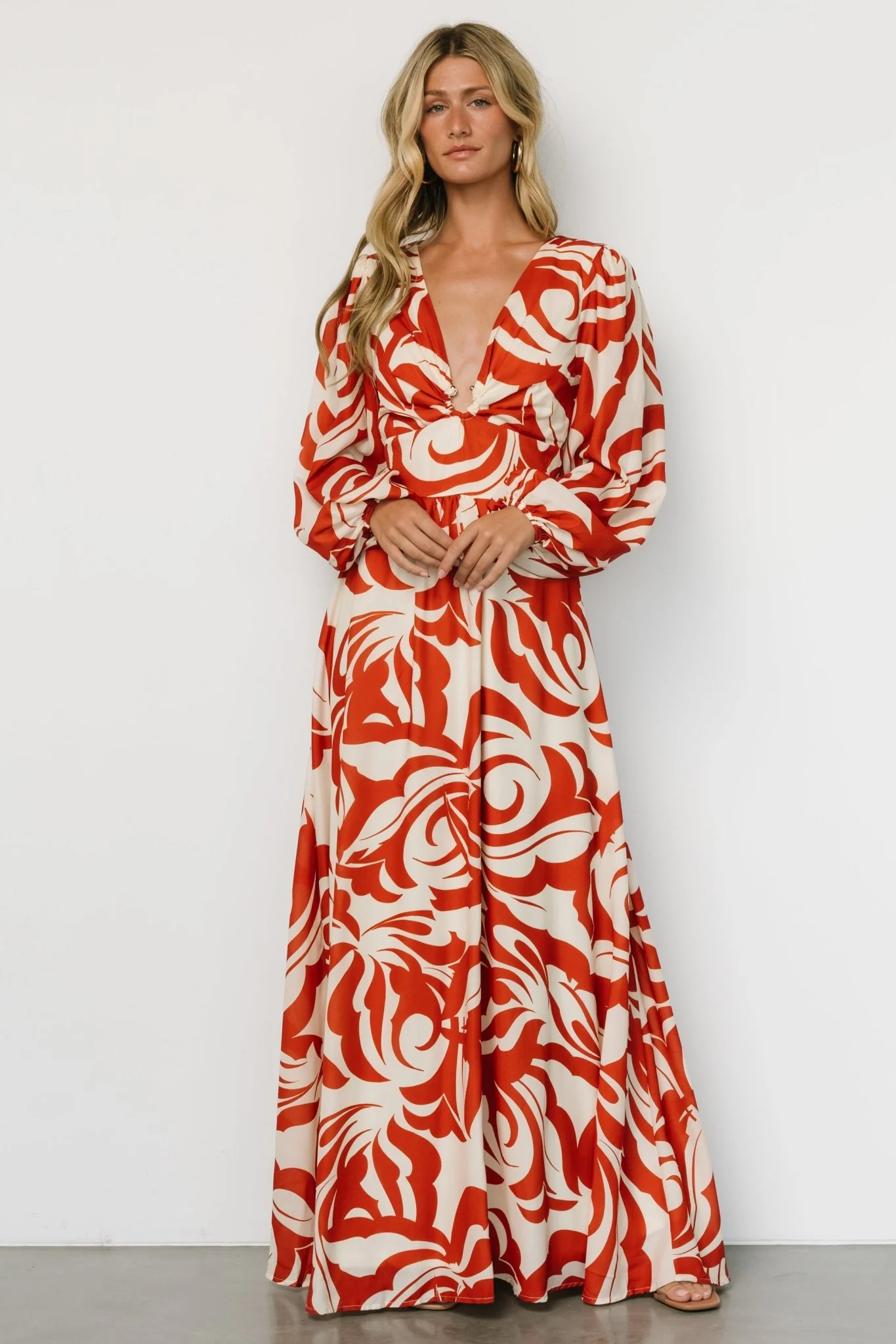 Jessica Maxi Dress | Cream + Rust