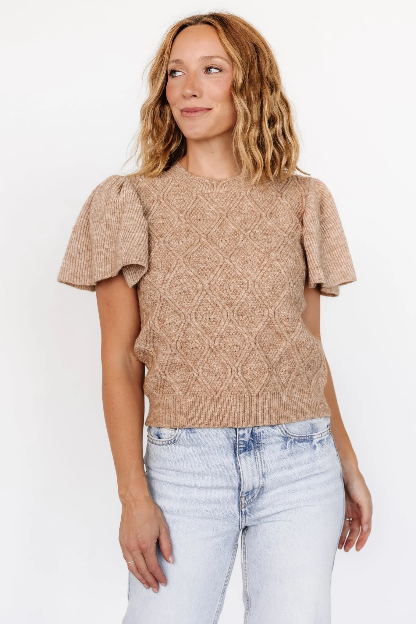 Asa Knit Sweater Top | Caramel
