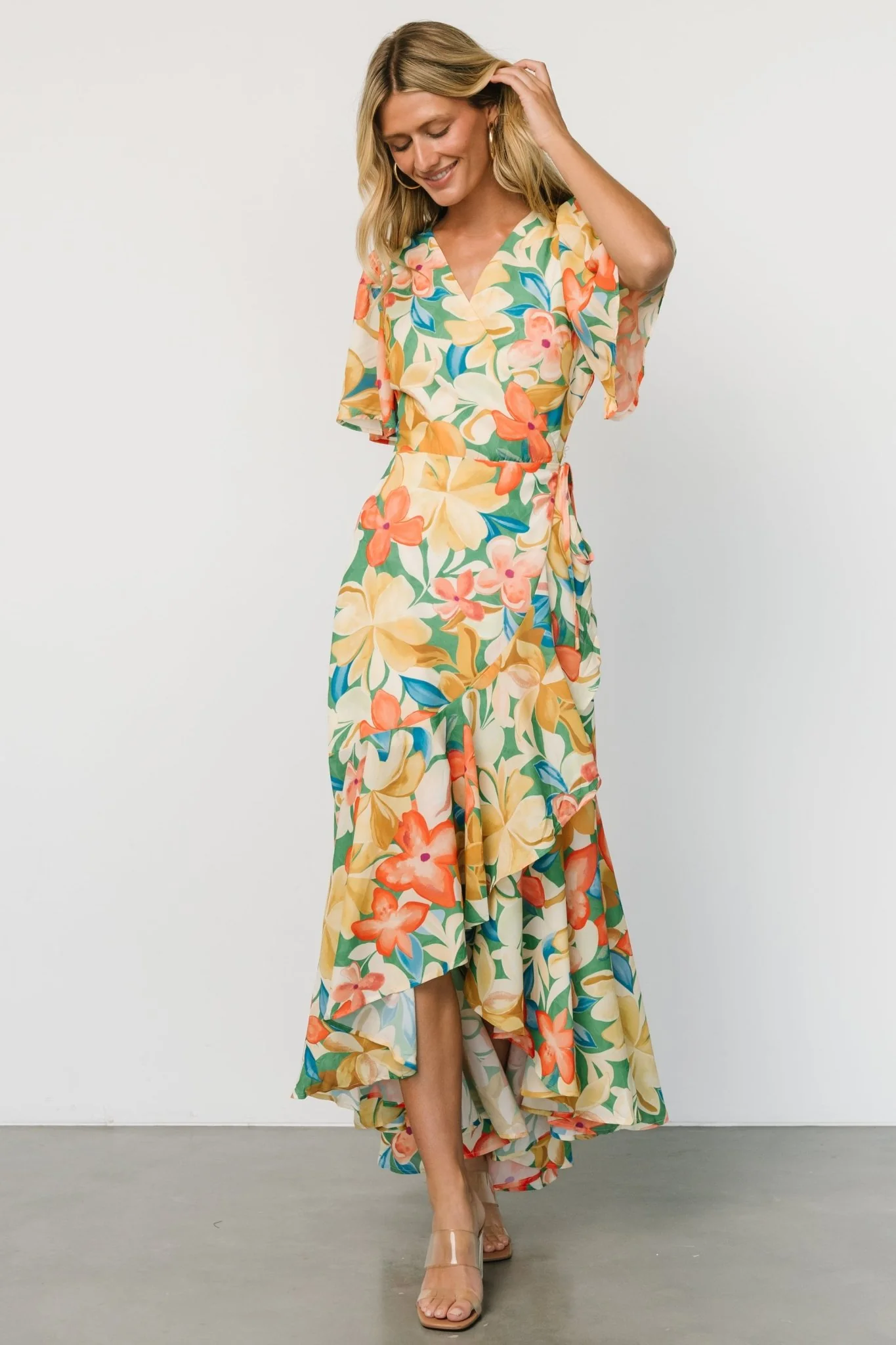 Adrianna Wrap Maxi Dress | Multi Floral