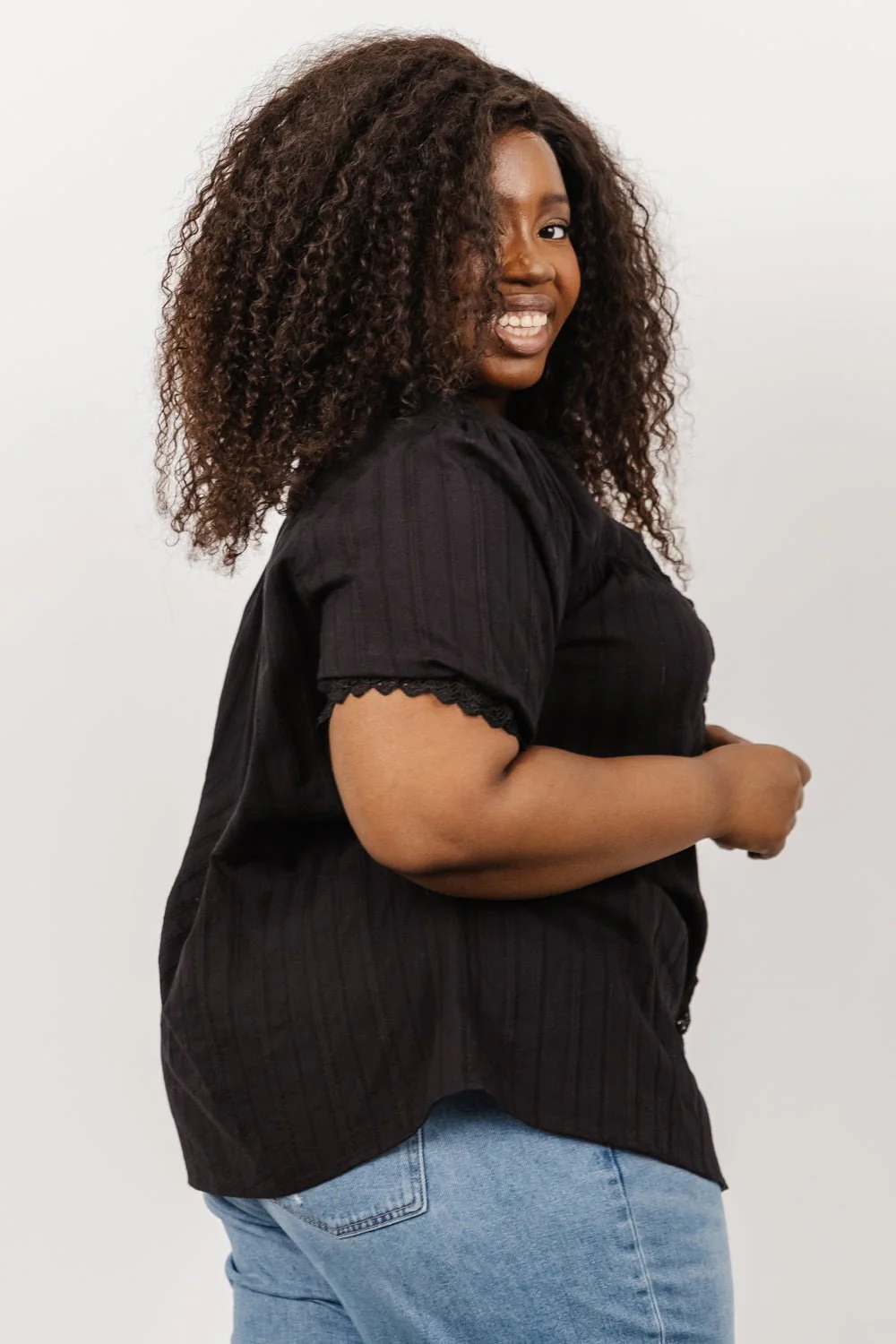 Sloane Button Top | Black