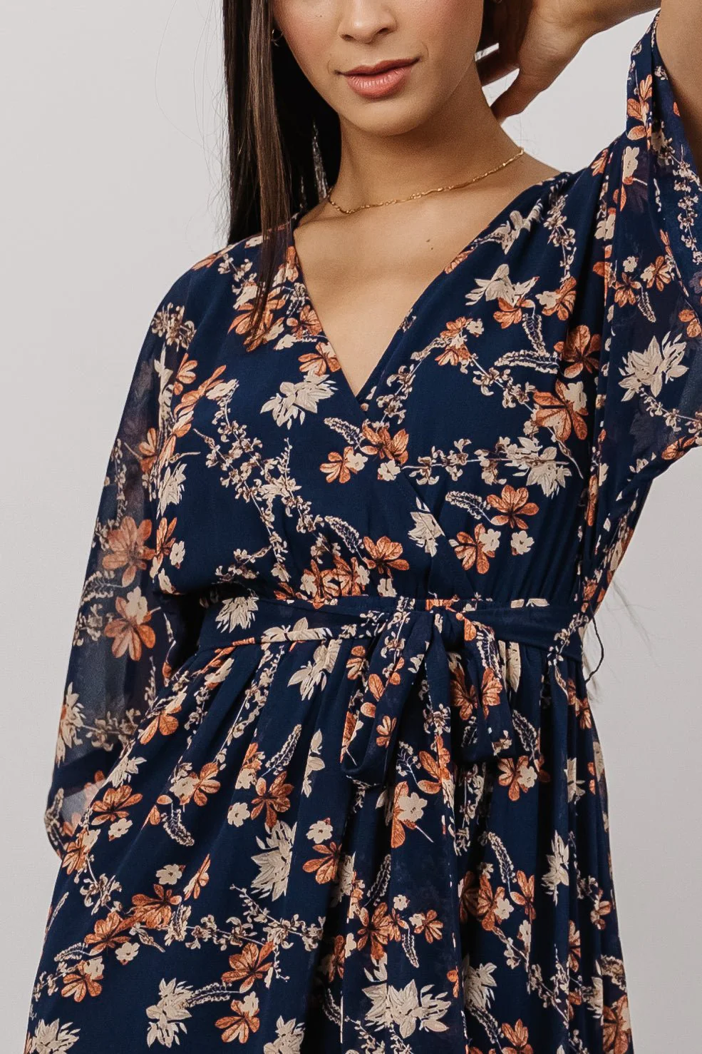 Kia Kimono Maxi Dress | Dark Blue Floral