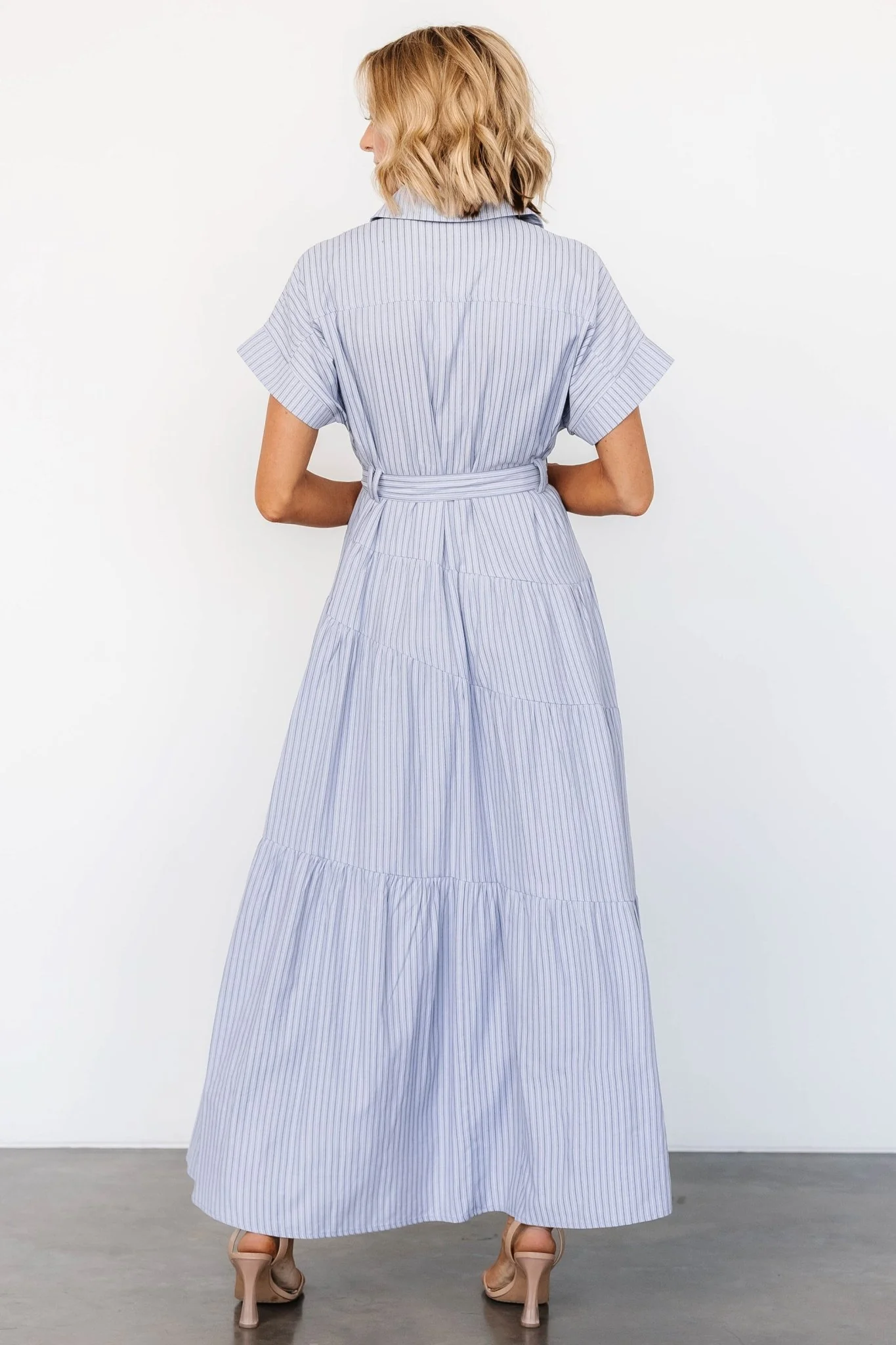 Covey Button Up Maxi Dress | Blue Stripe