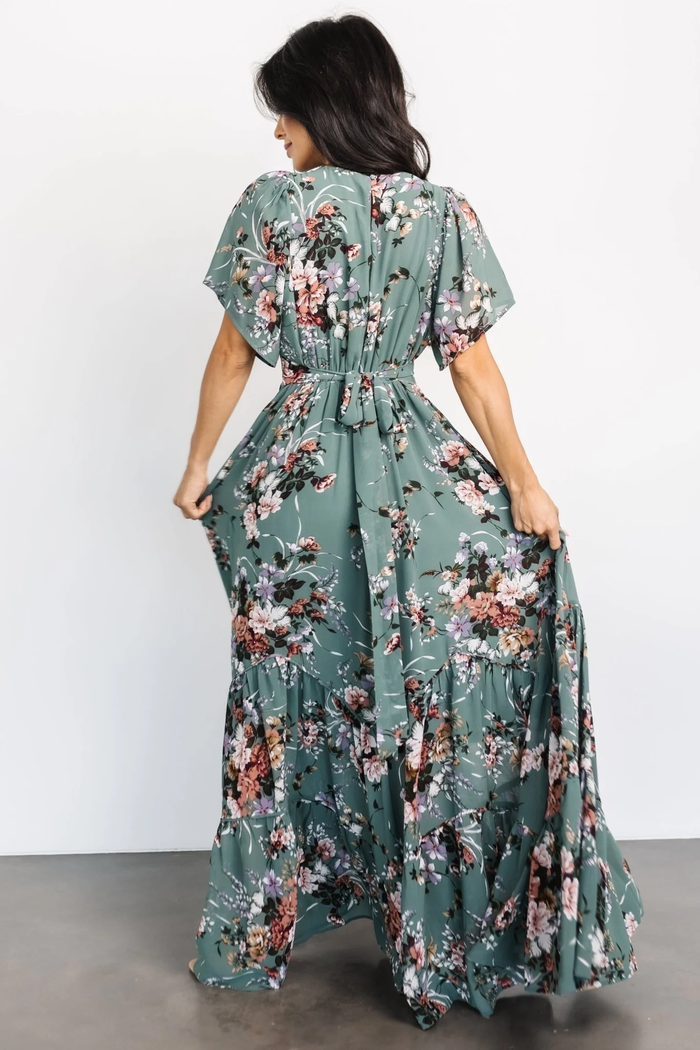 Katherine Maxi Dress | Dusty Green Floral