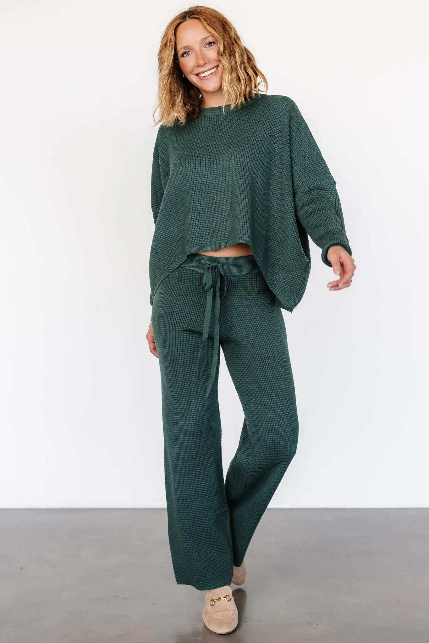 Owen Waffle Pants | Green