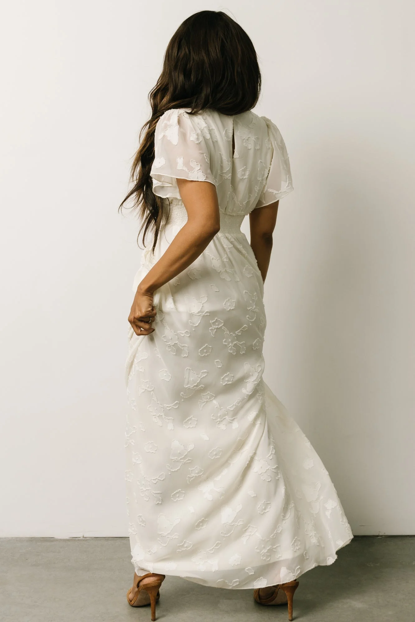 Evelyn Smocked Maxi Dress | Off White