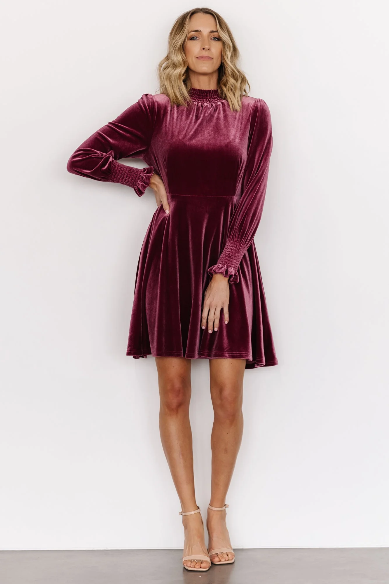 Tina Velvet Short Dress | Mauve