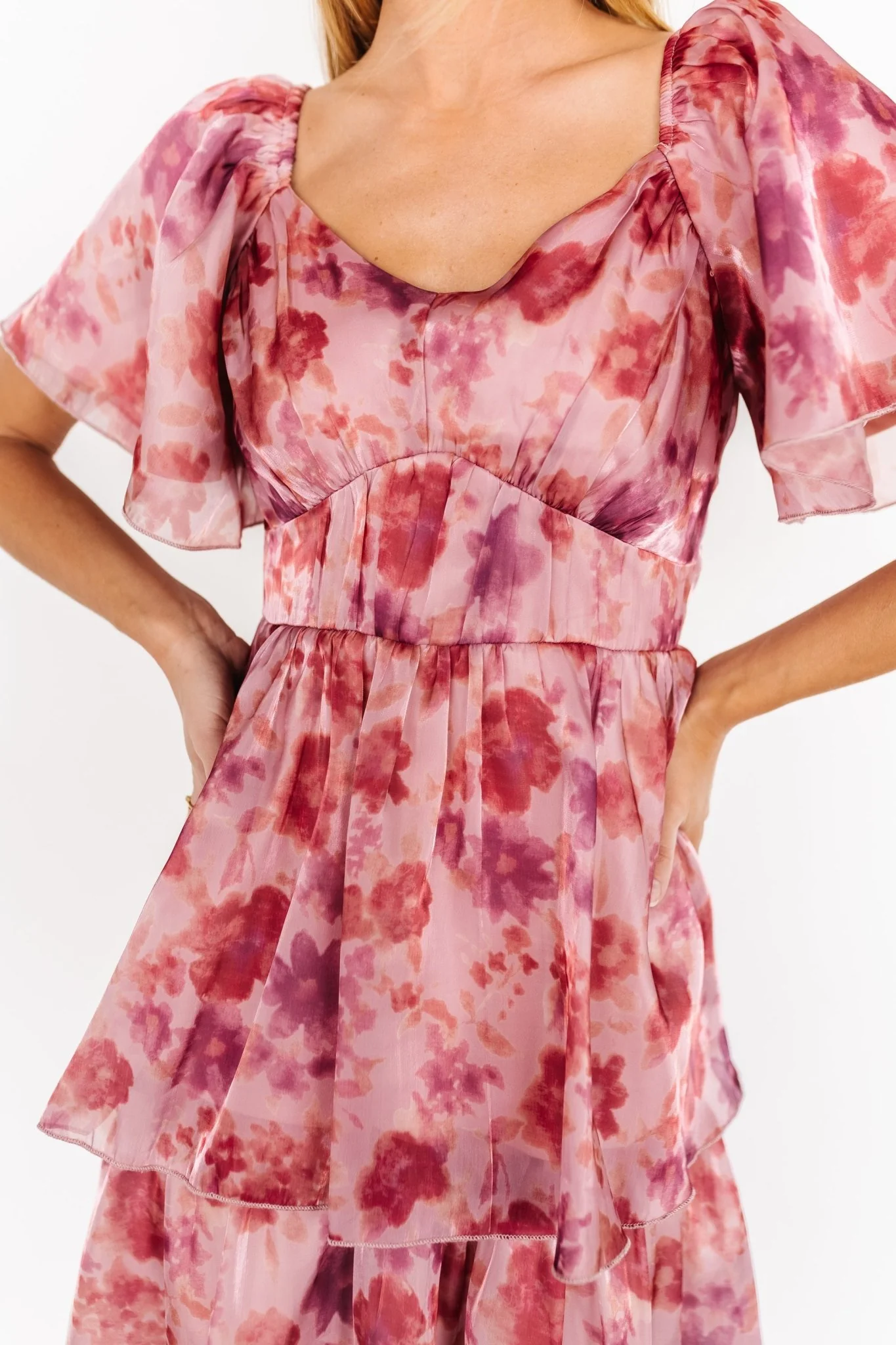 Emeline Tiered Maxi Dress | Mauve Multi