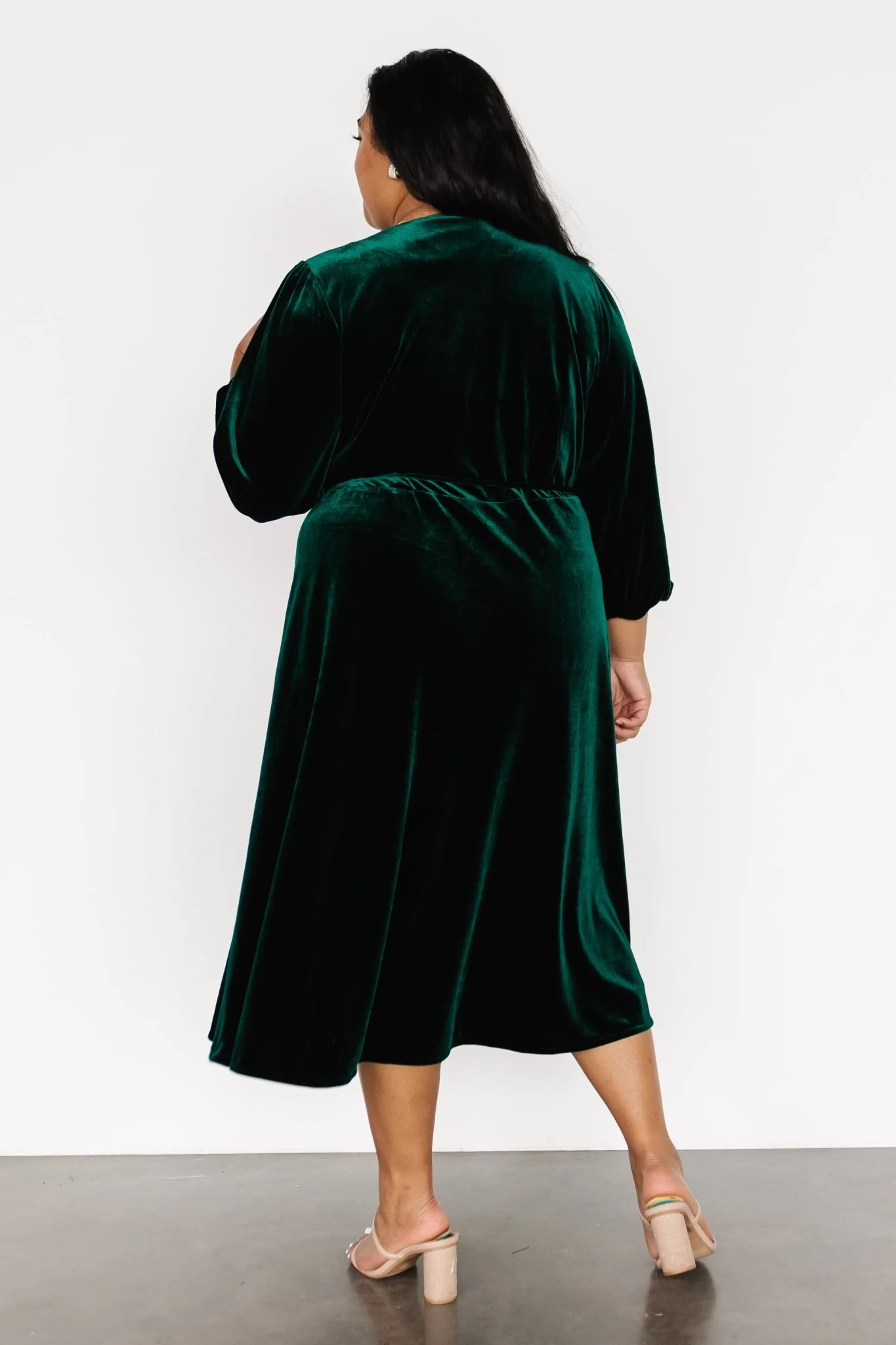 Beckinsale Velvet Wrap Dress | Dark Green