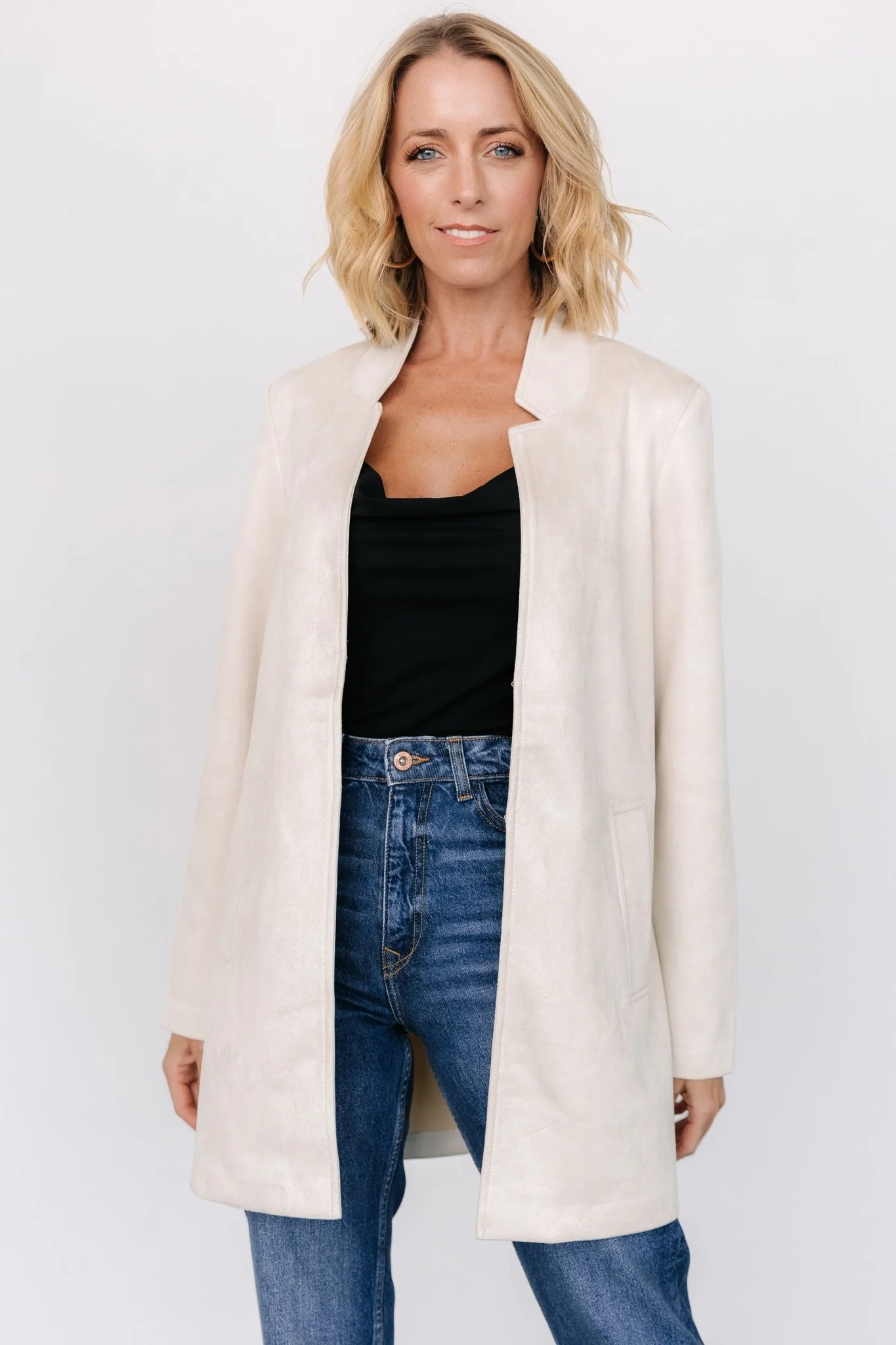 Queenie Faux Suede Jacket | Oatmeal
