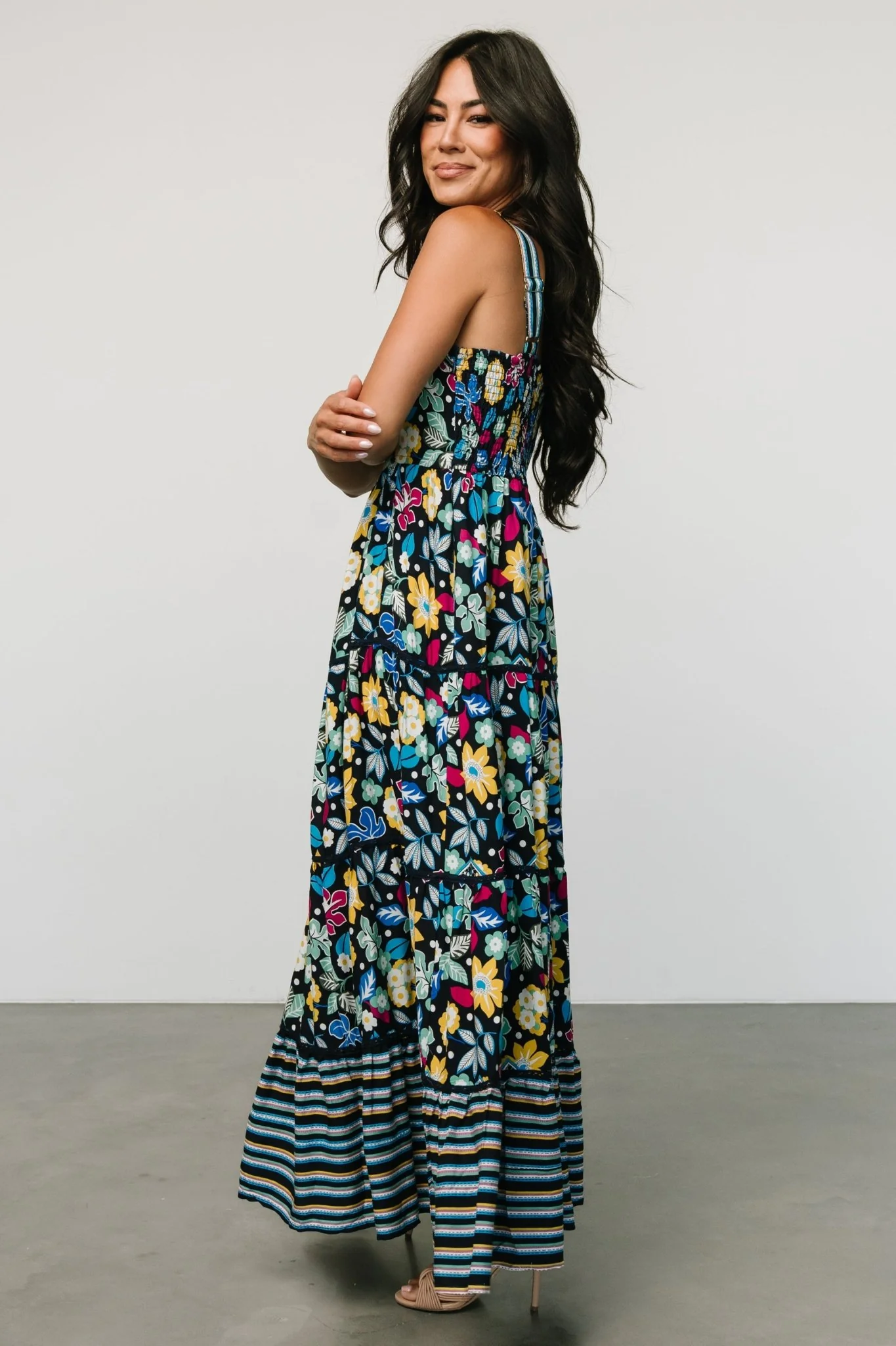 Lucia Tank Maxi Dress | Black Multi Print