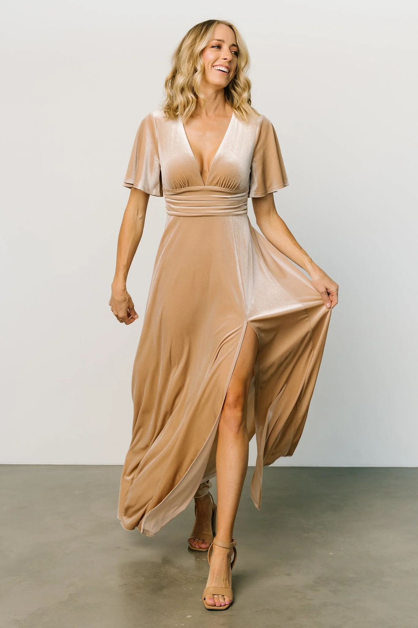 Berenice Velvet Maxi Dress | Champagne
