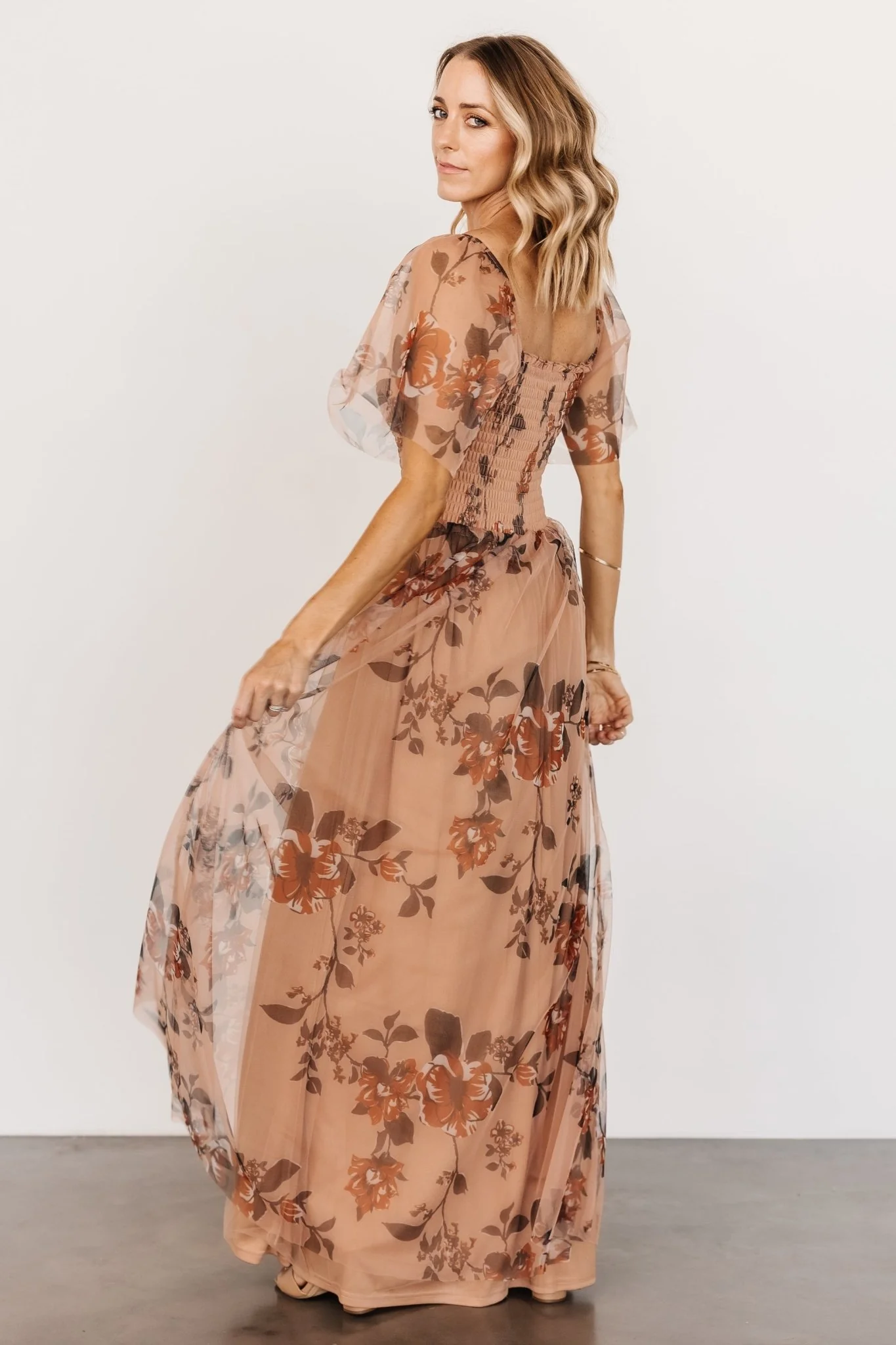 Cassandra Tulle Maxi Dress | Copper Floral