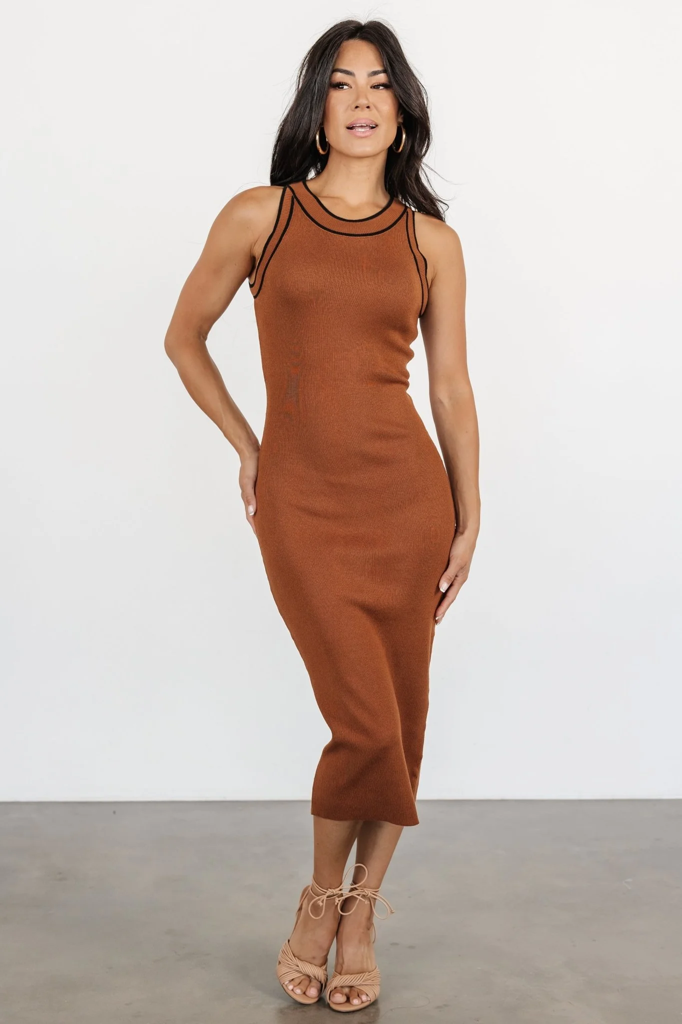 Tove Knit Tank Midi Dress | Copper