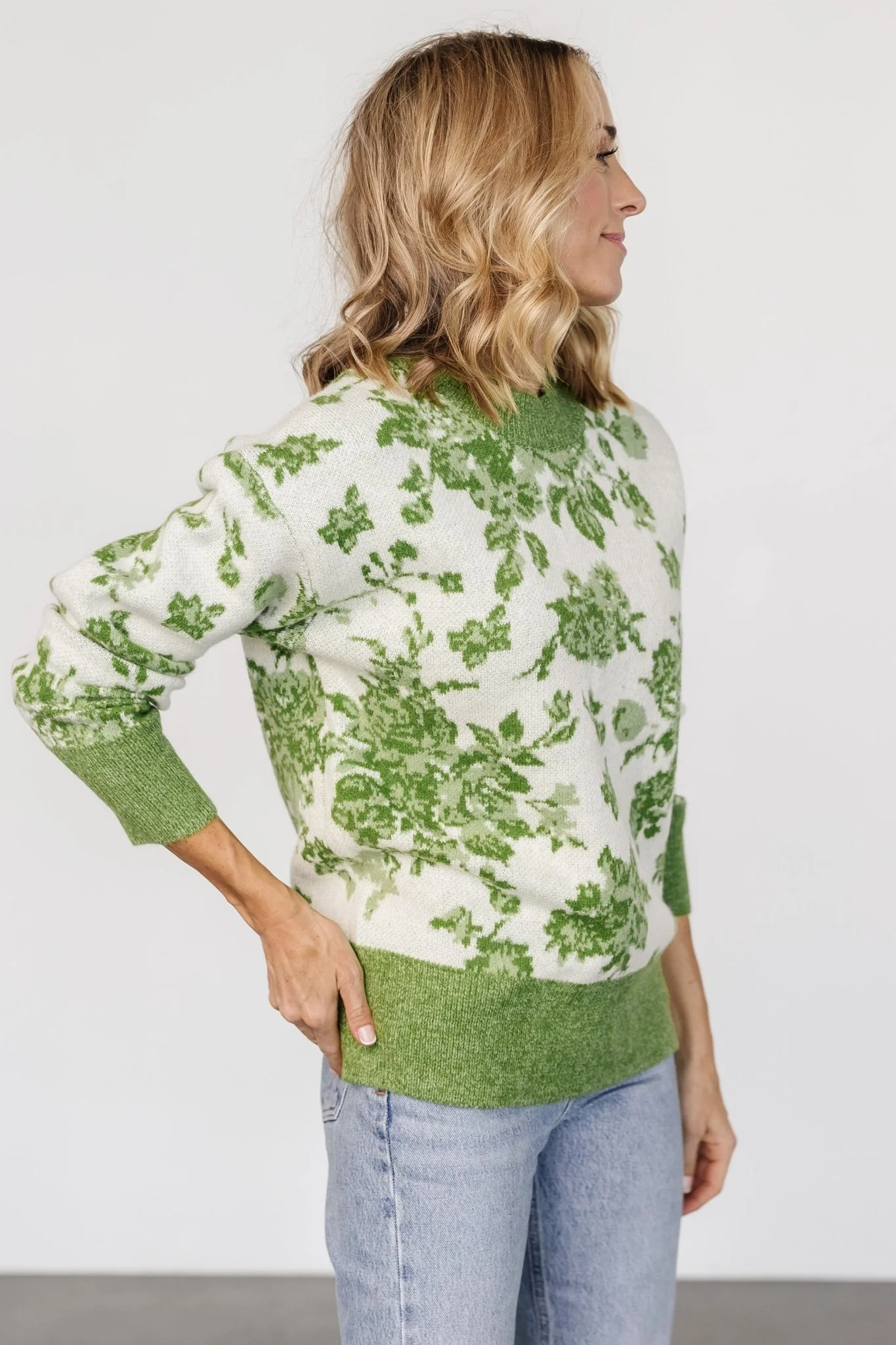 Legend Sweater | Light Green Print