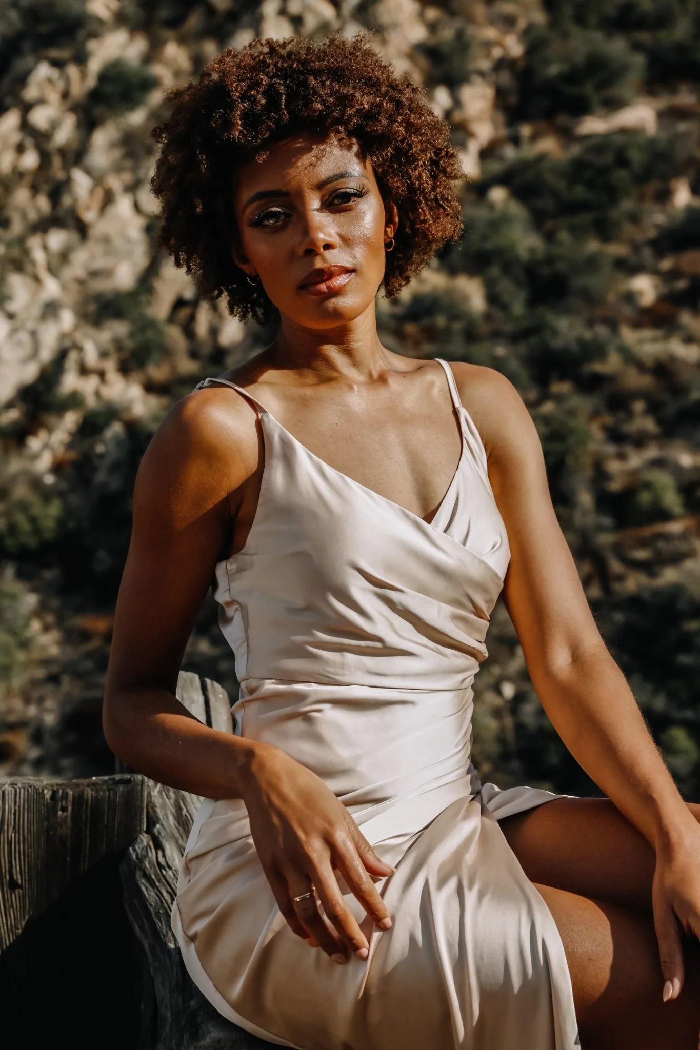 Monet Satin Gown | Champagne