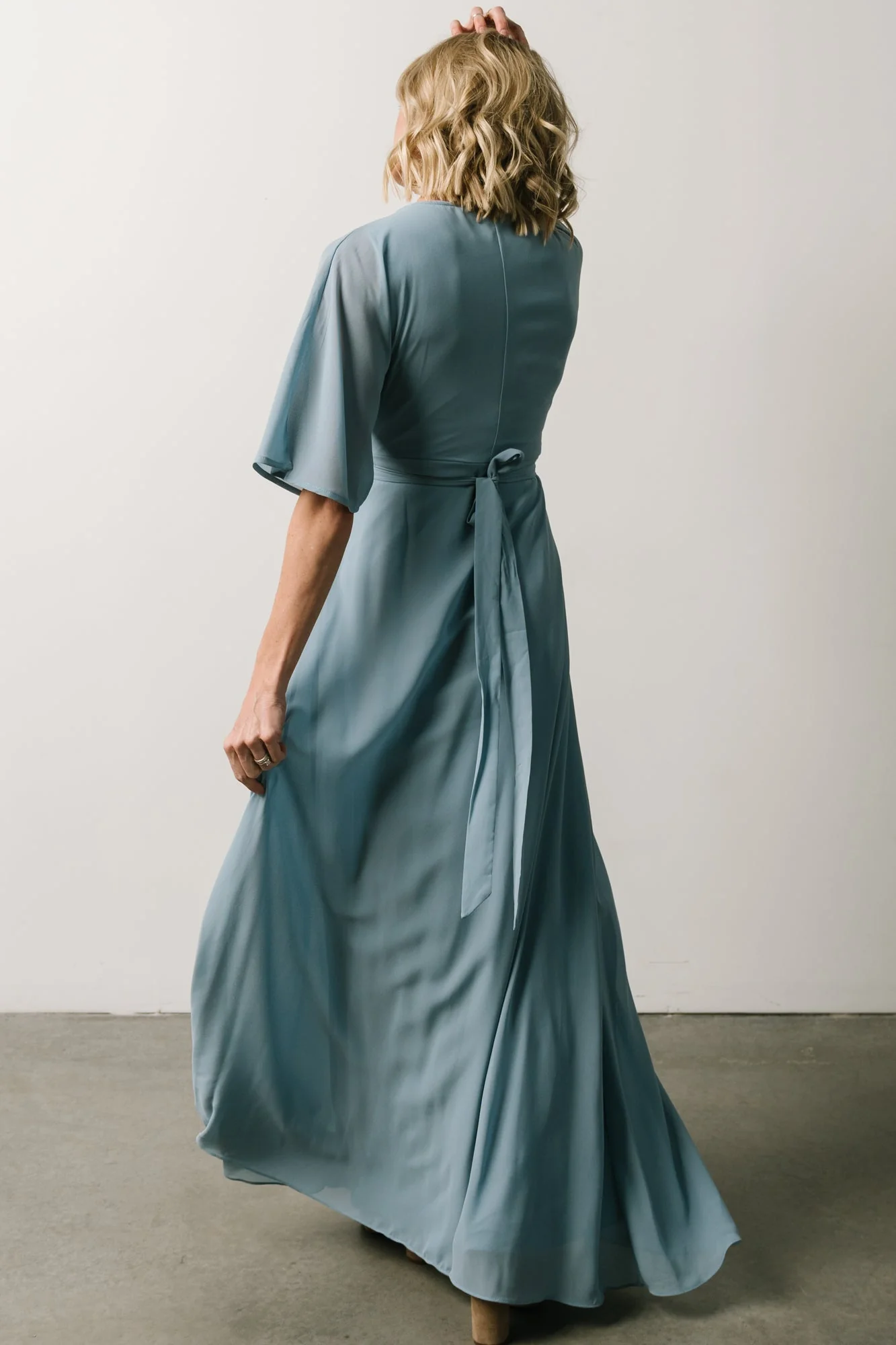 Lilly Wrap Maxi Dress | Dusty Blue