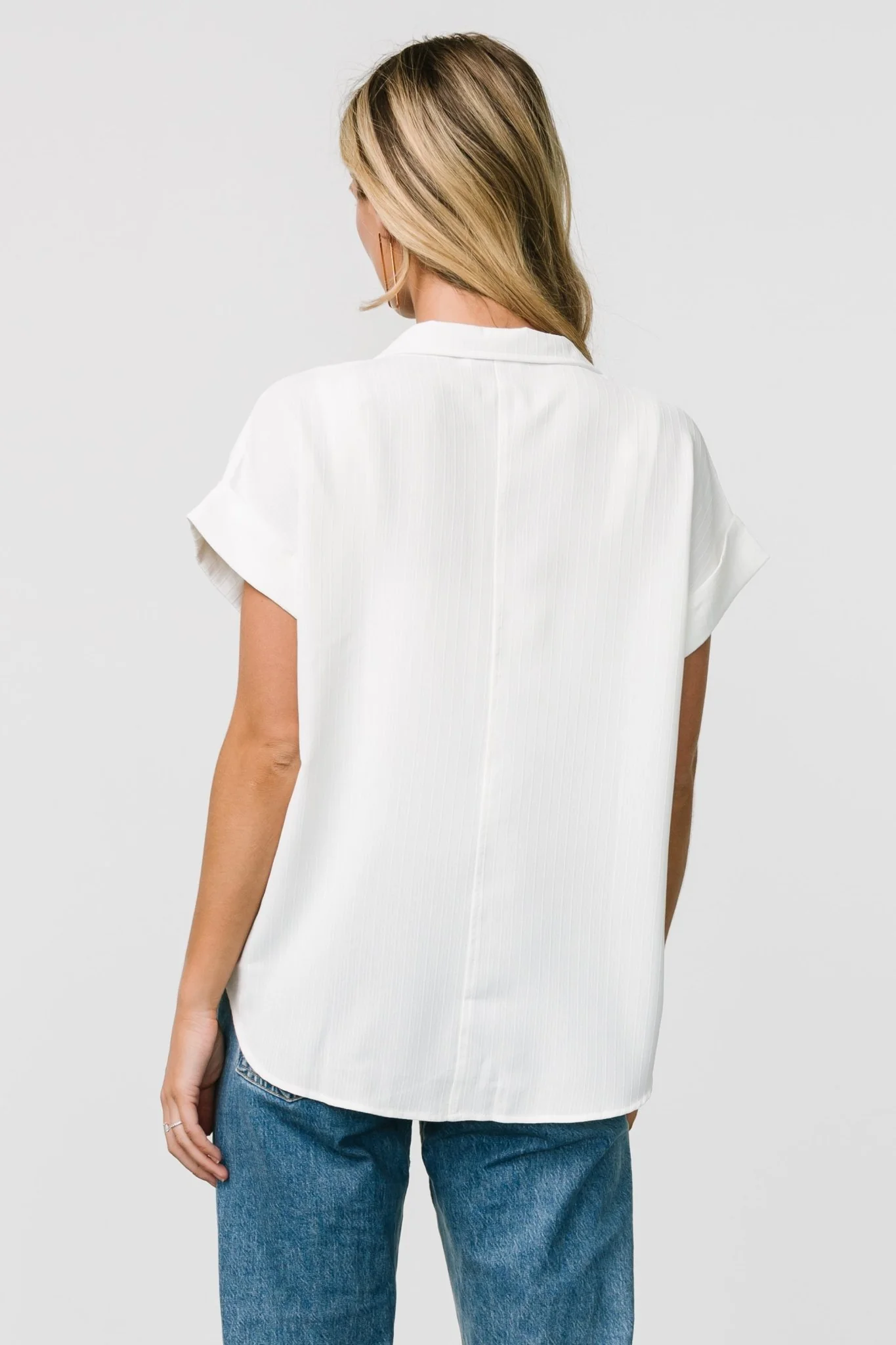 Shaylee Button Up Top | Off White