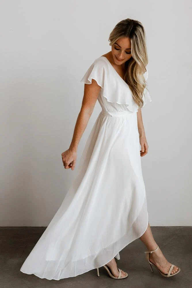 Katya Ruffle Maxi Dress | White