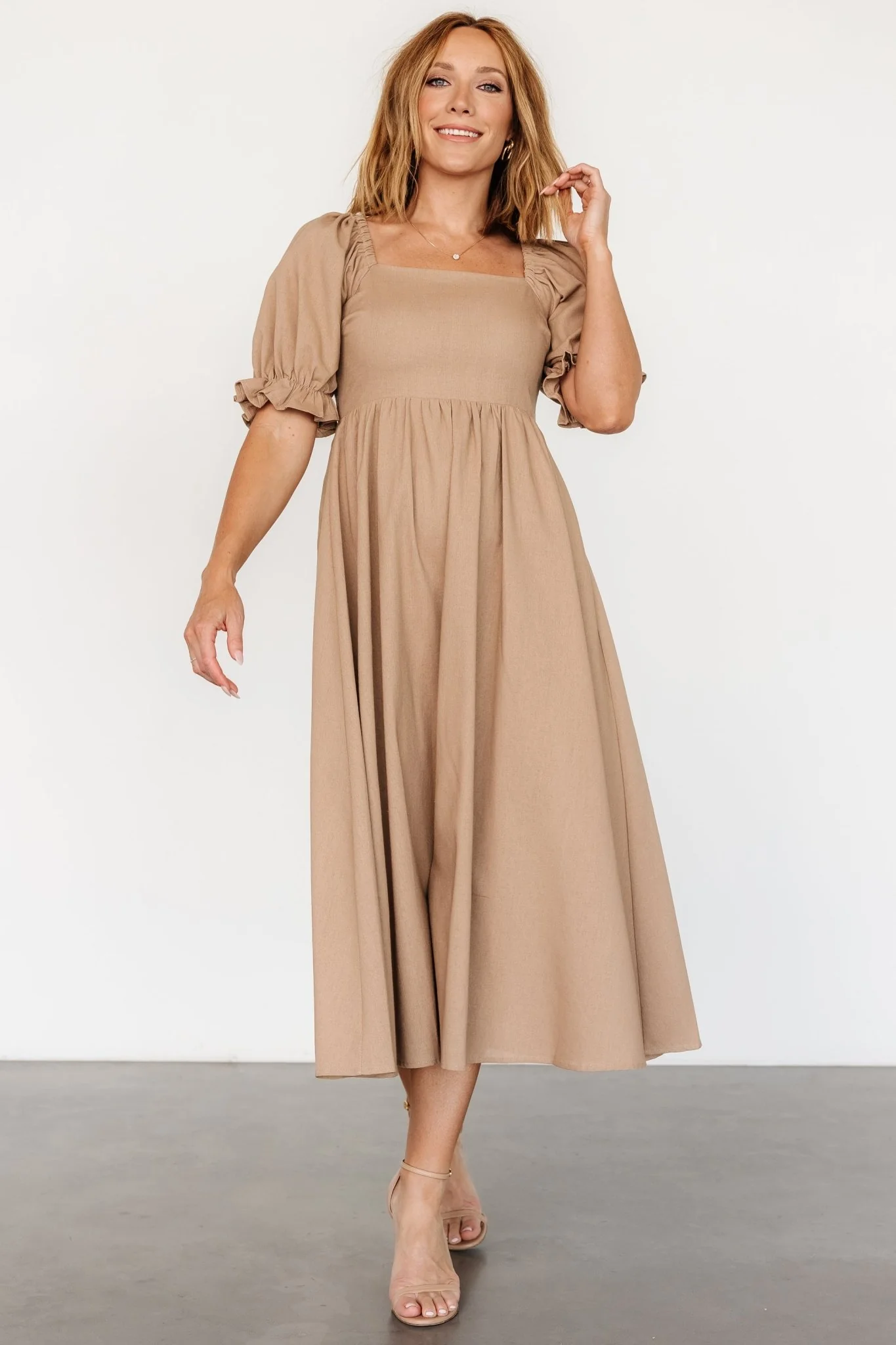 Britton Midi Dress | Tan