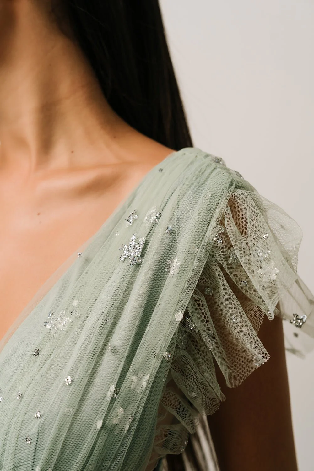 Nova Shimmer Maxi Dress | Sage + Silver