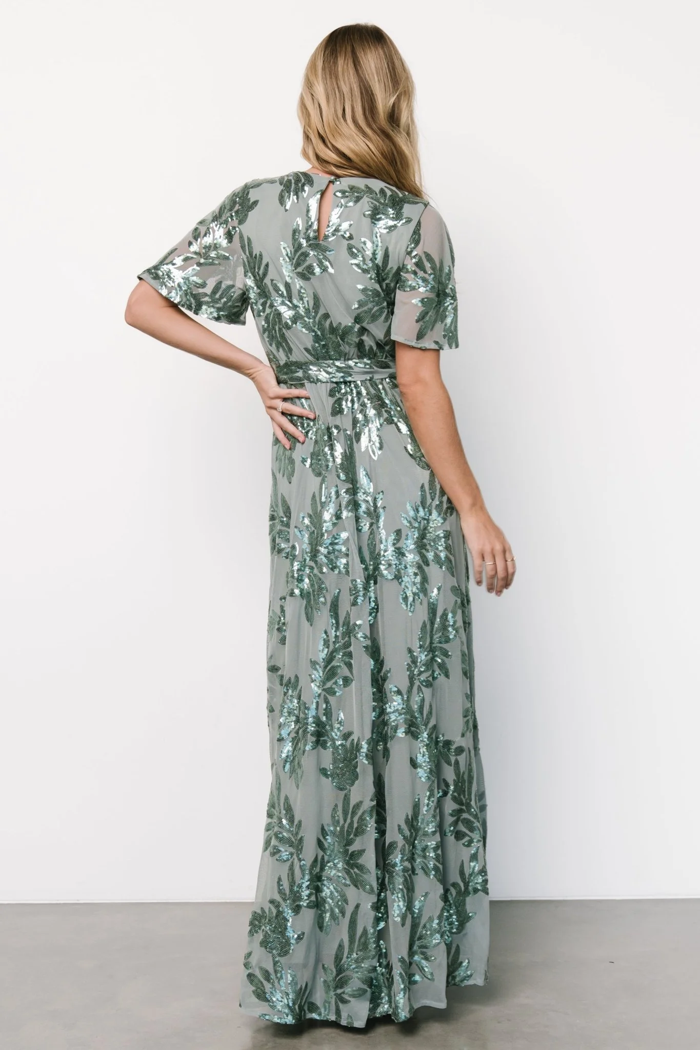 Muse Sequin Maxi Dress | Eucalyptus