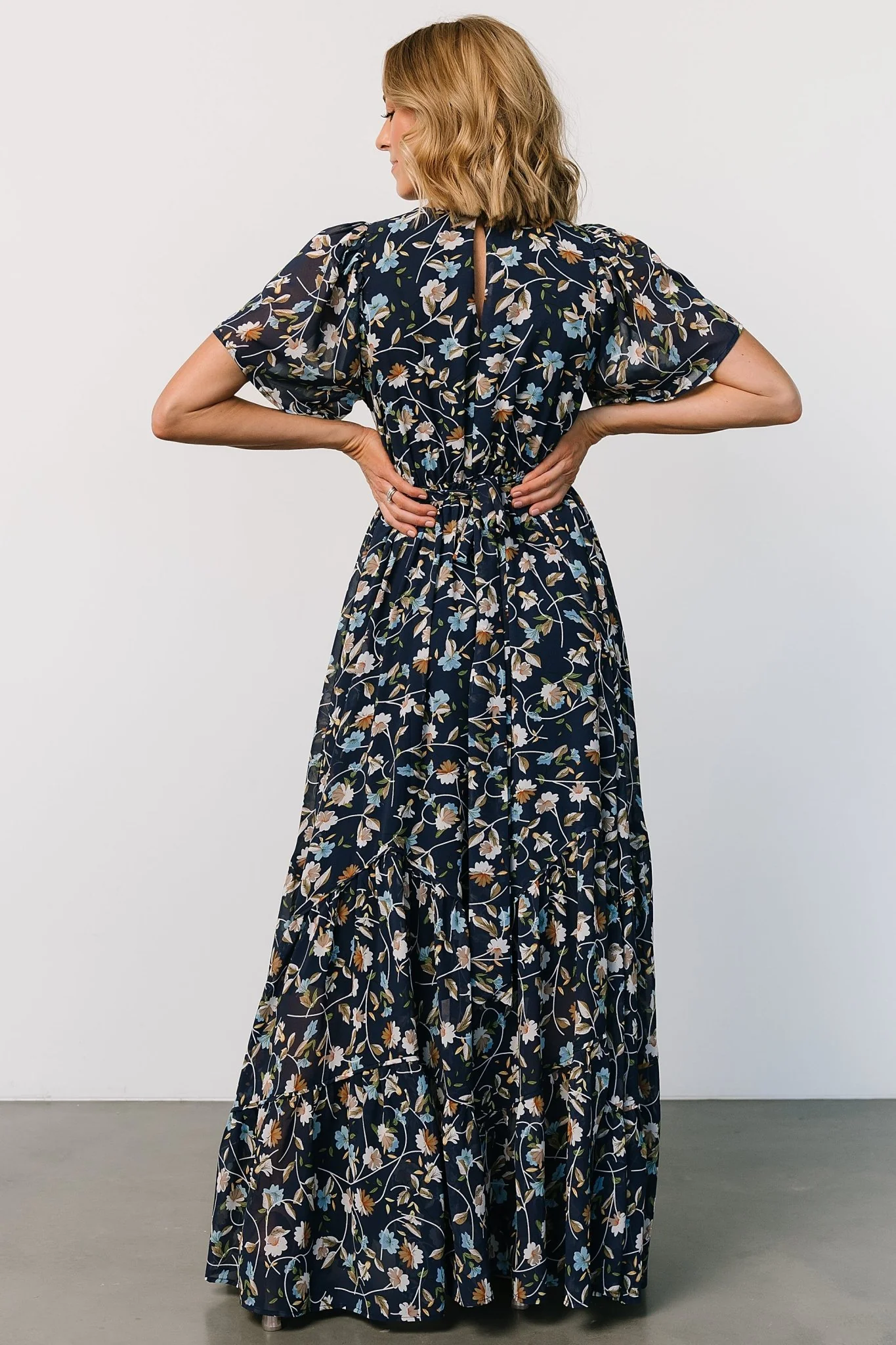 Katherine Maxi Dress | Dark Blue Floral