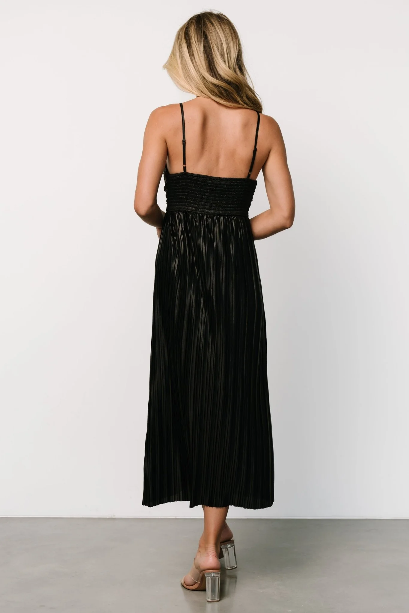 Cecilia Pleated Dress | Black