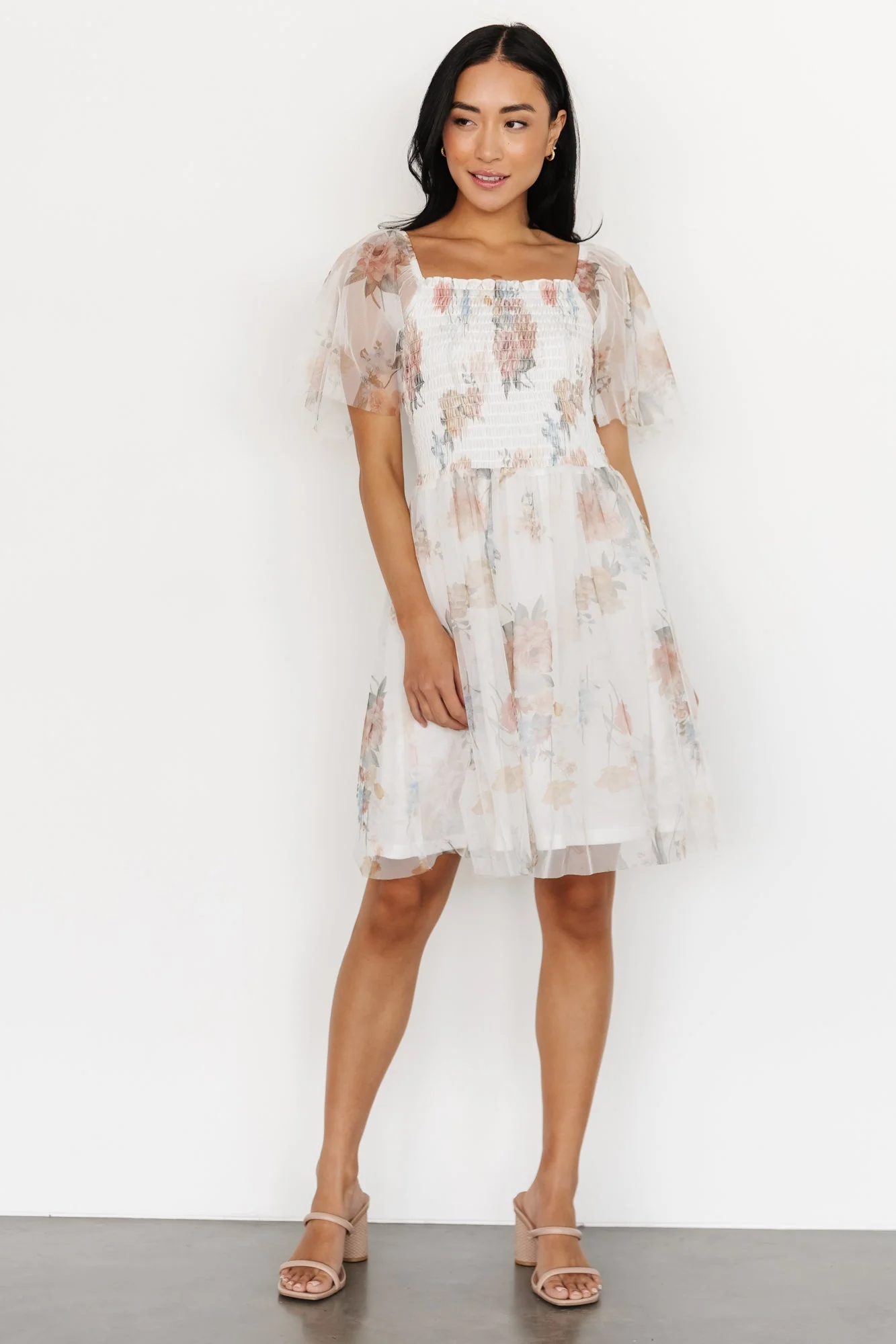 Tivoli Tulle Short Dress | White Multi