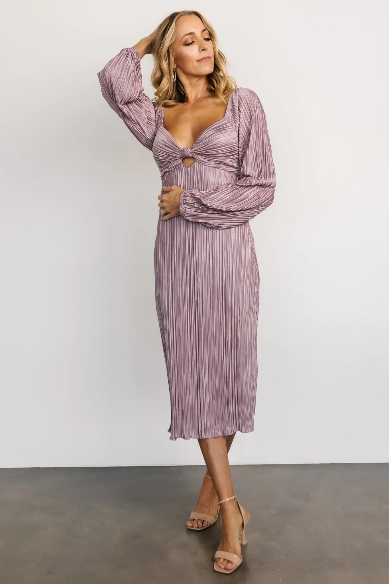 Amani Pleated Midi Dress | Lilac