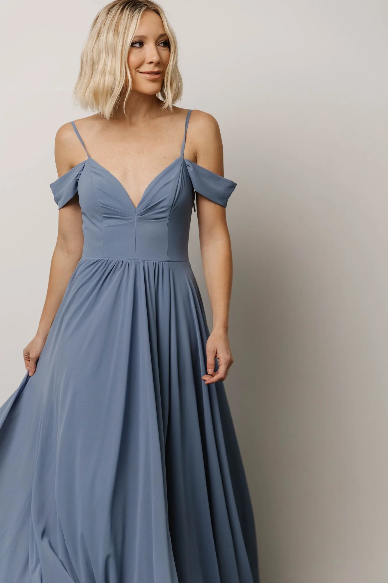 Bianca Lace Maxi Dress | Dusty Blue