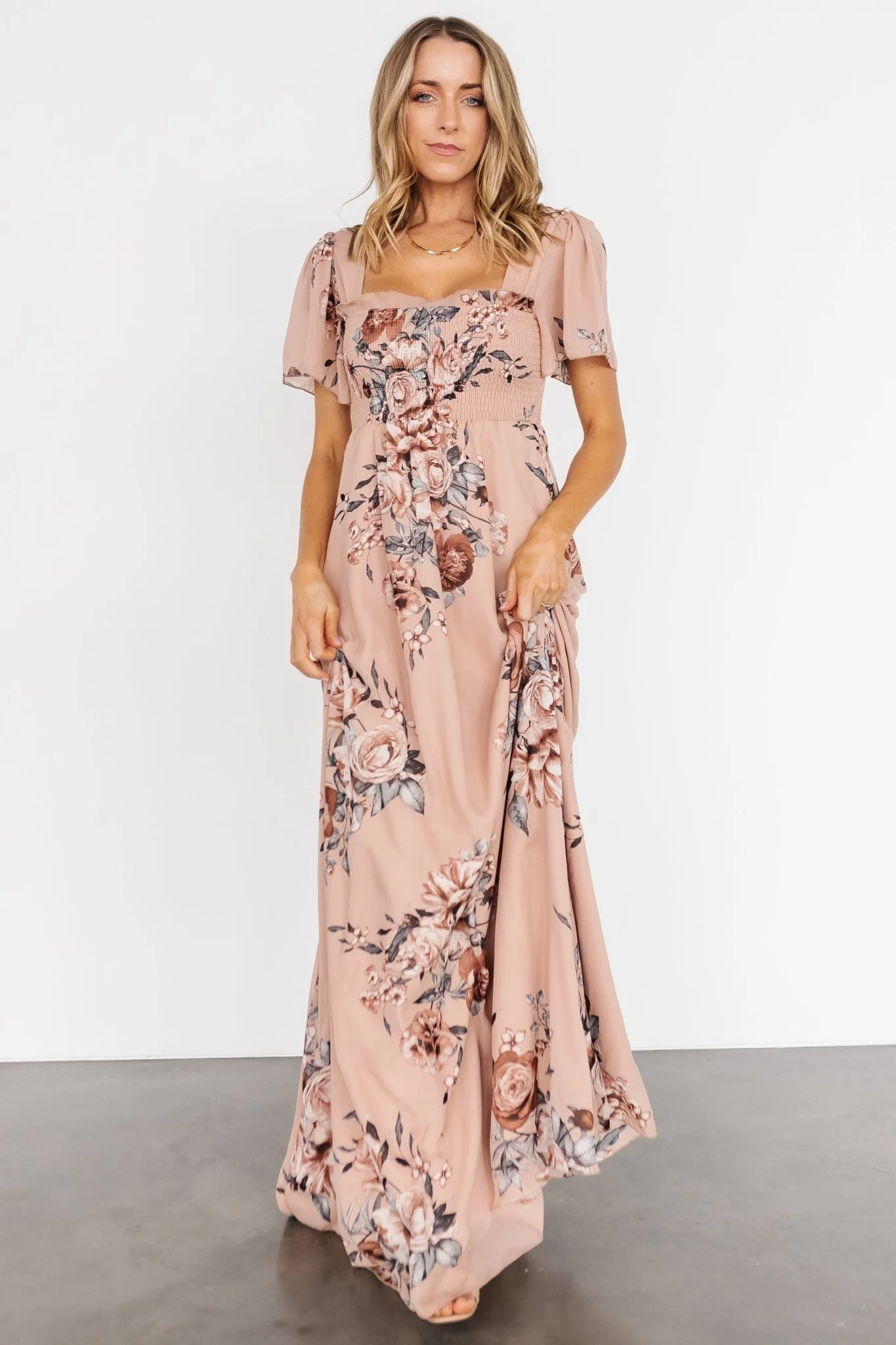 Fleur Maxi Dress | Nude Floral