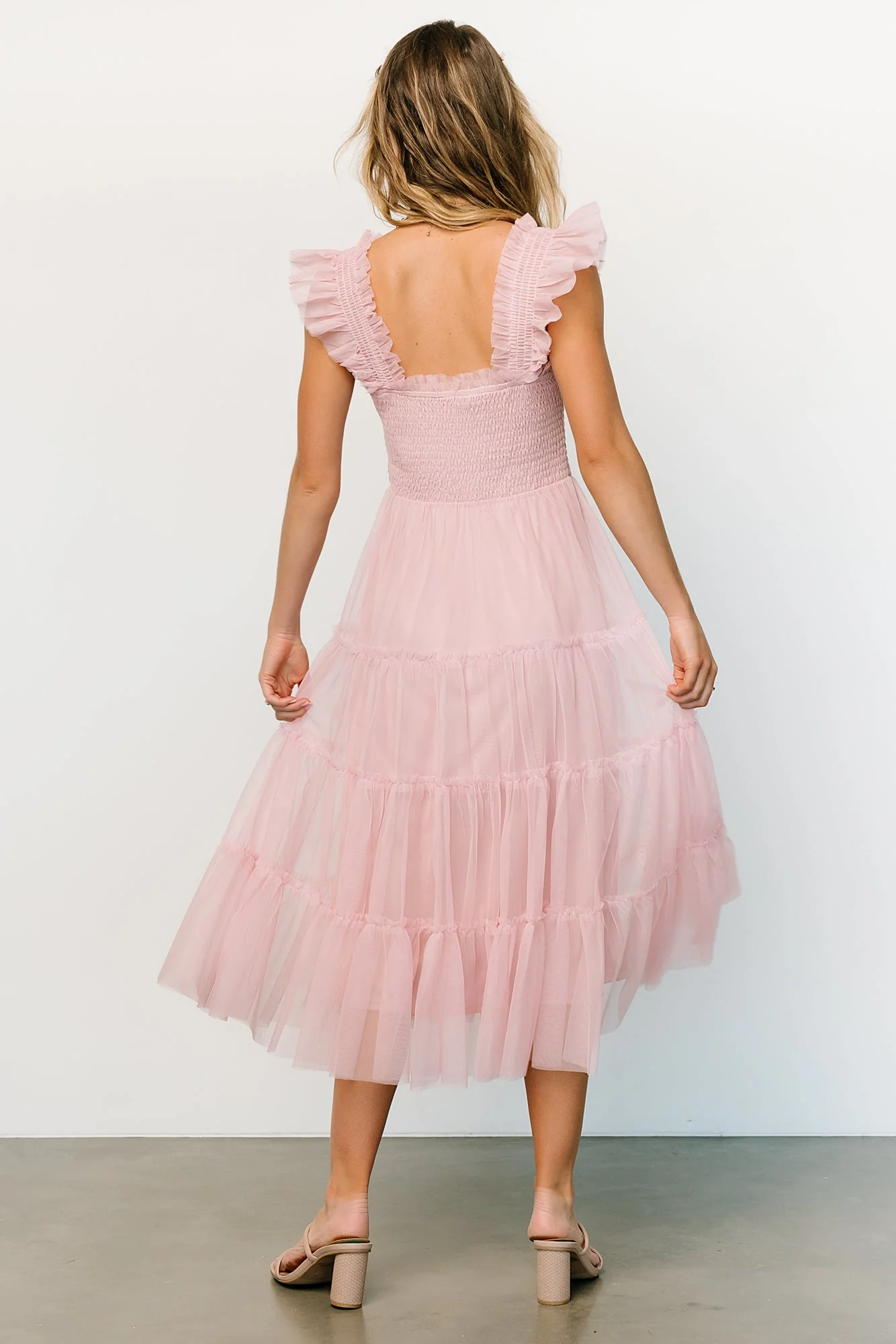 Emma Smocked Tulle Dress | Mauve