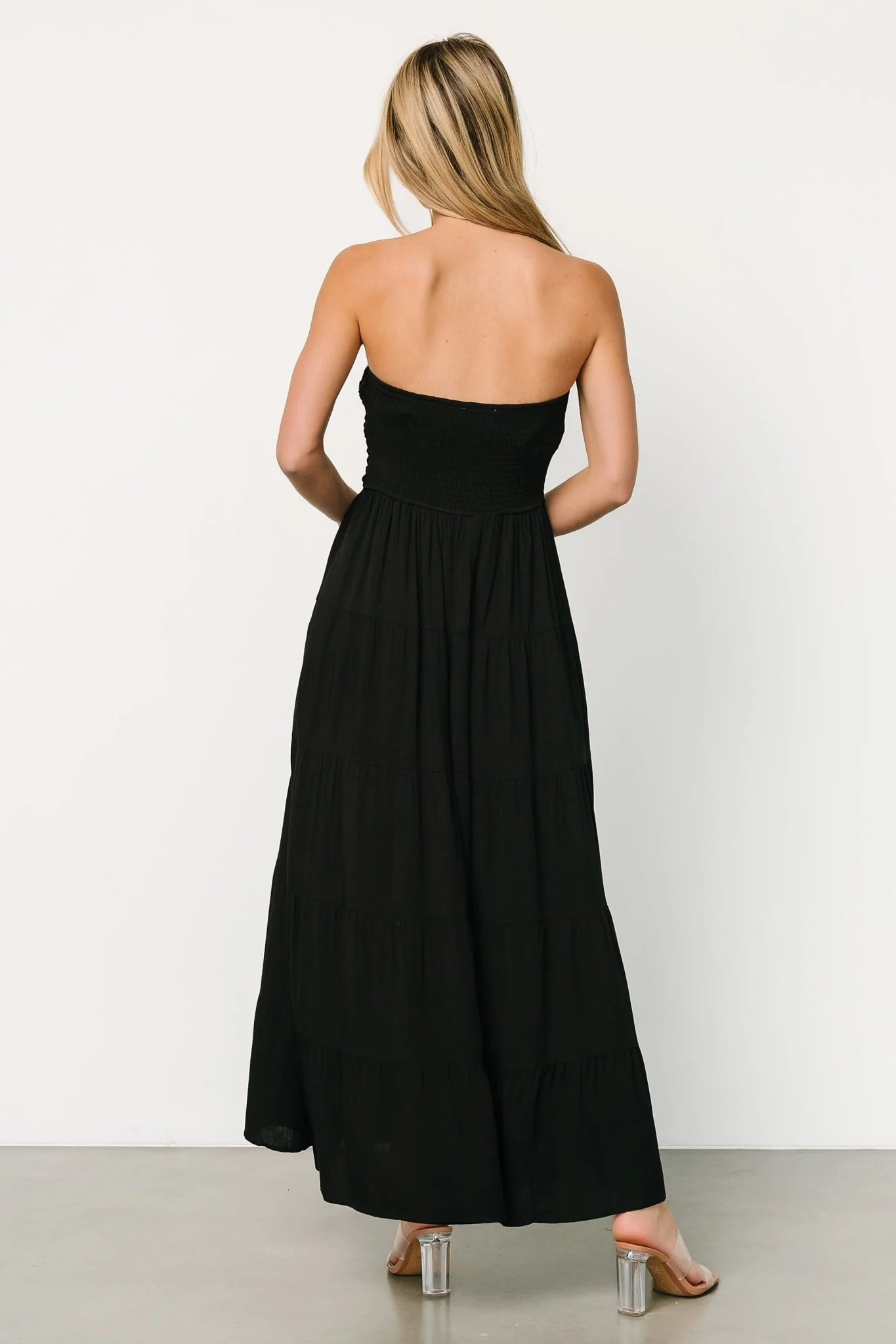 Domenica Strapless Maxi Dress | Black