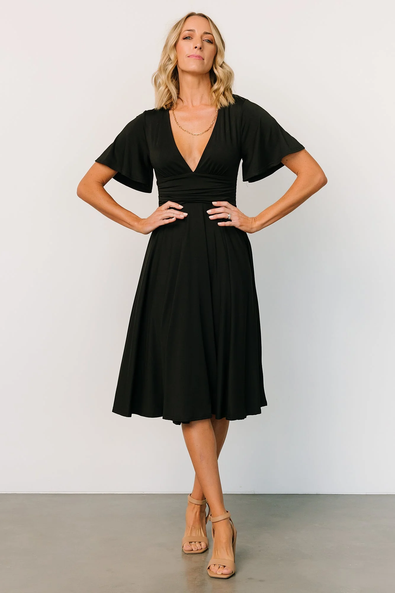 Janette Midi Dress | Black