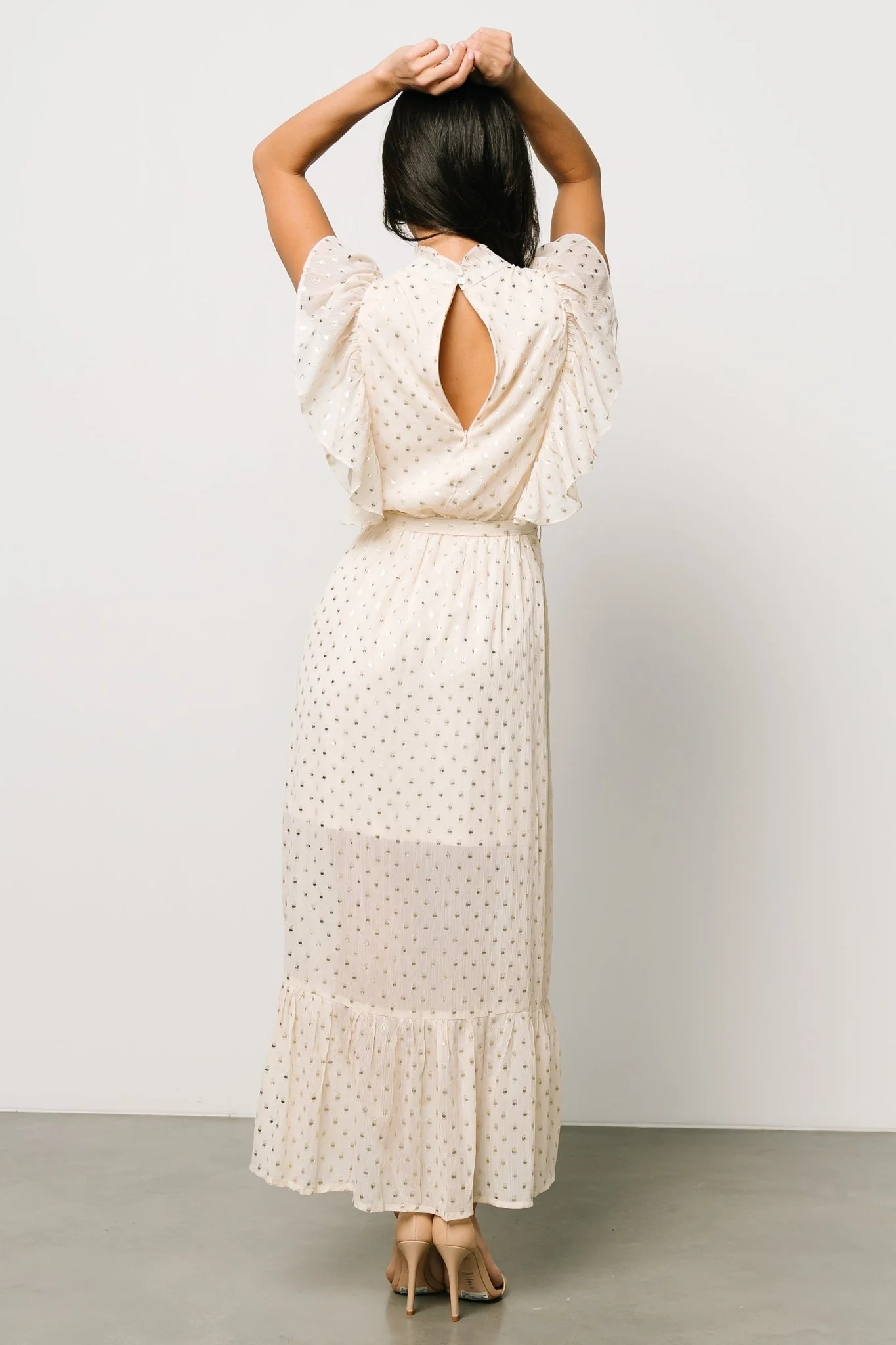 Jerika Midi Dress | Natural + Gold