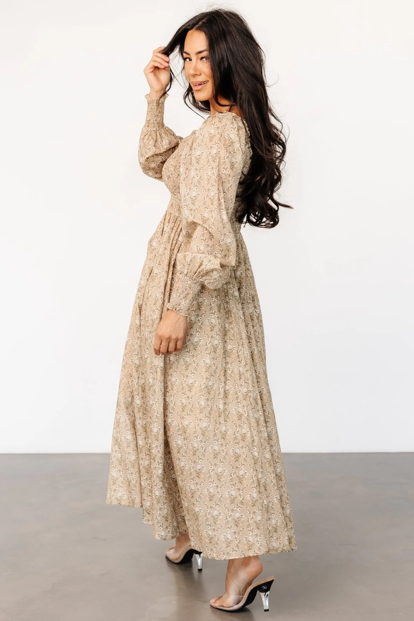 Truman Smocked Dress | Olive Floral