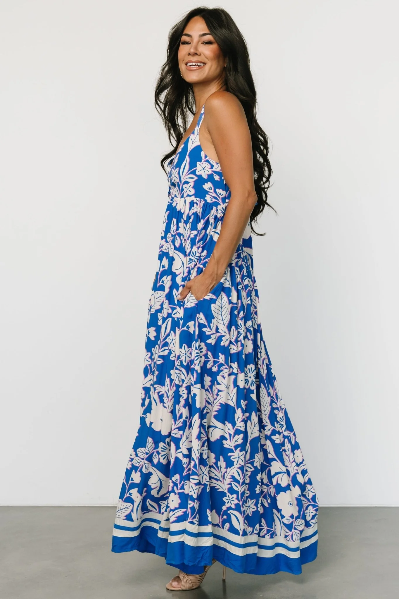 Atalanta Back Tie Maxi Dress | Blue Print