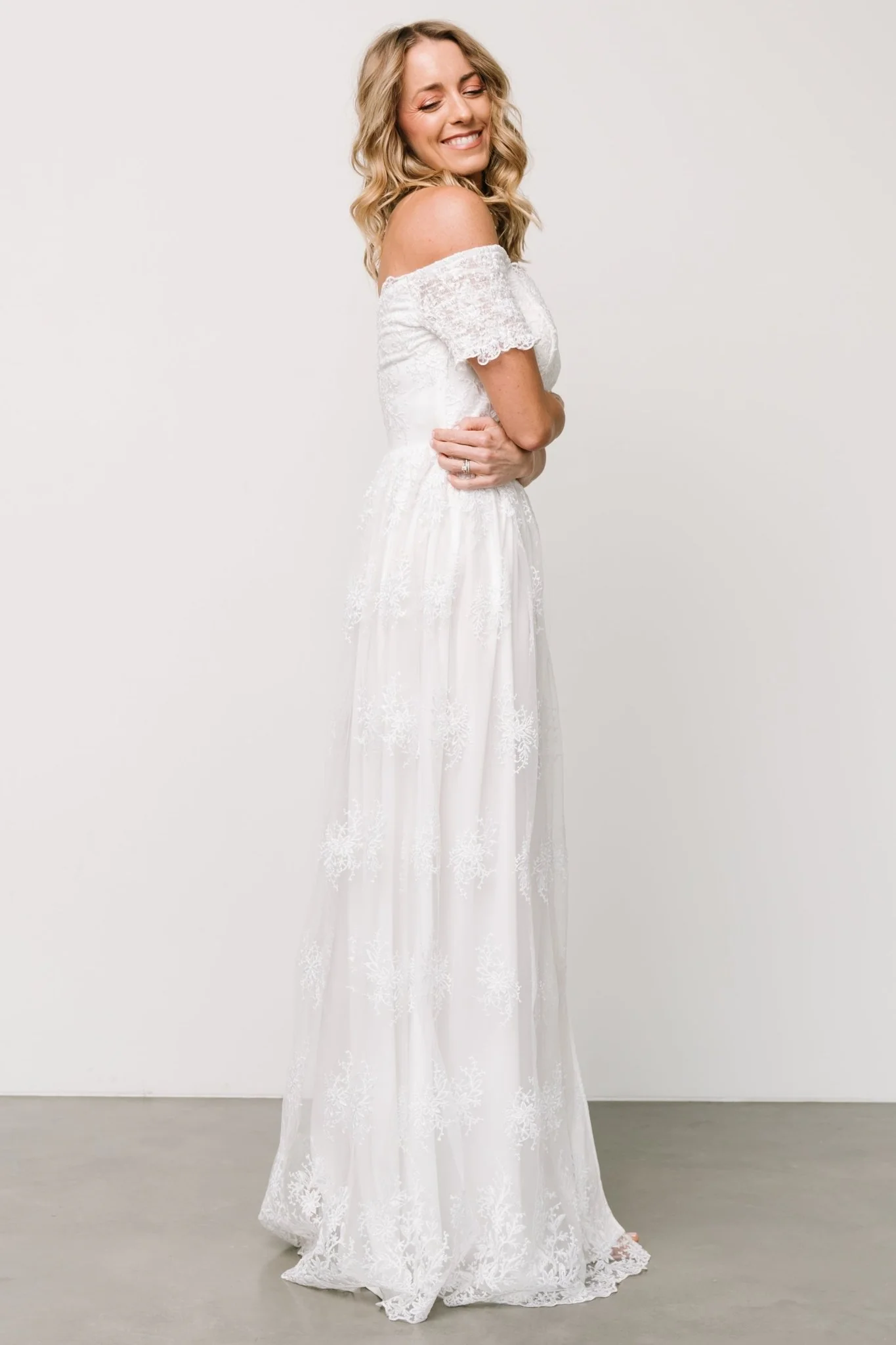 Esperanza Tulle Embroidered Maxi Dress | Off White