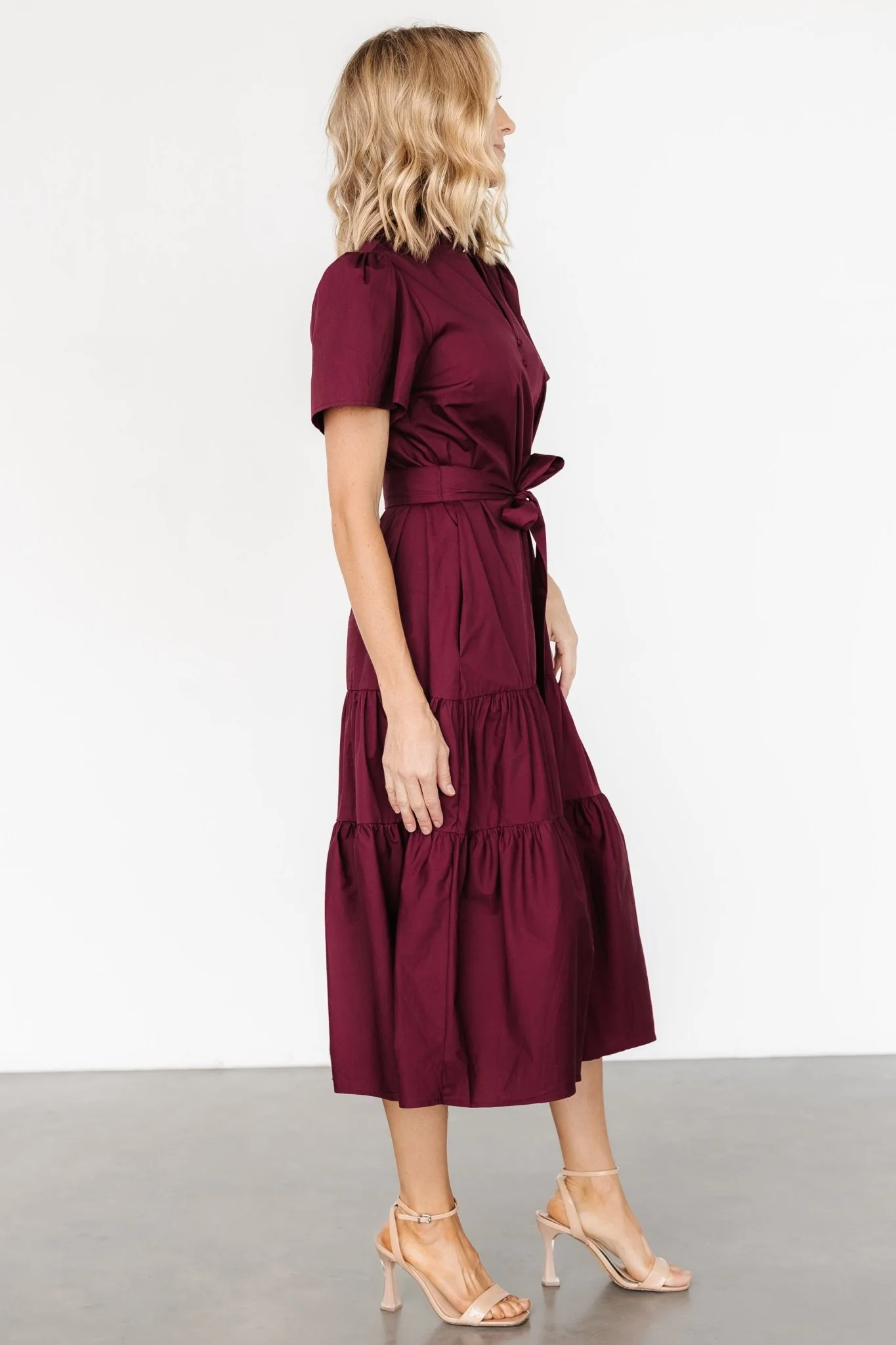 Providence Poplin Dress | Wine