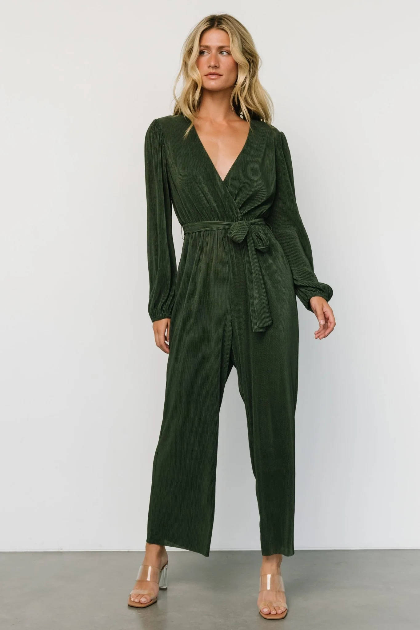Croft Pleated Jumpsuit | Dark Olive