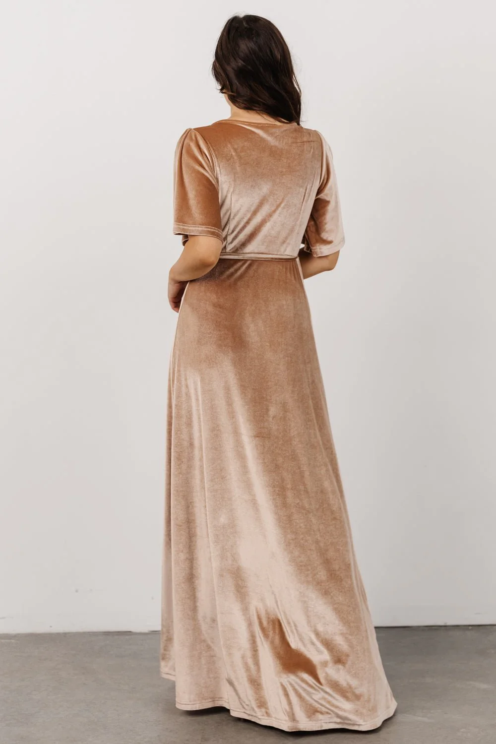 Meghan Velvet Wrap Maxi Dress | Champagne