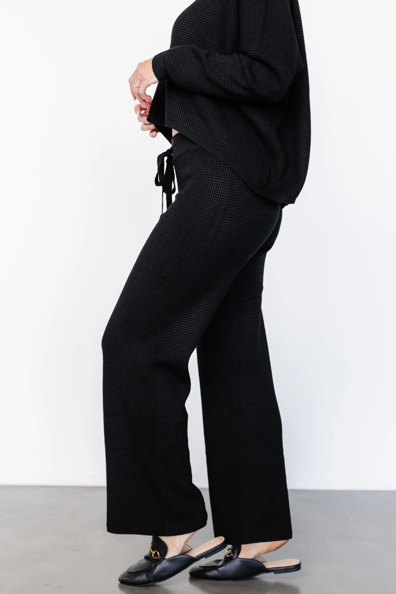 Owen Waffle Pants | Black