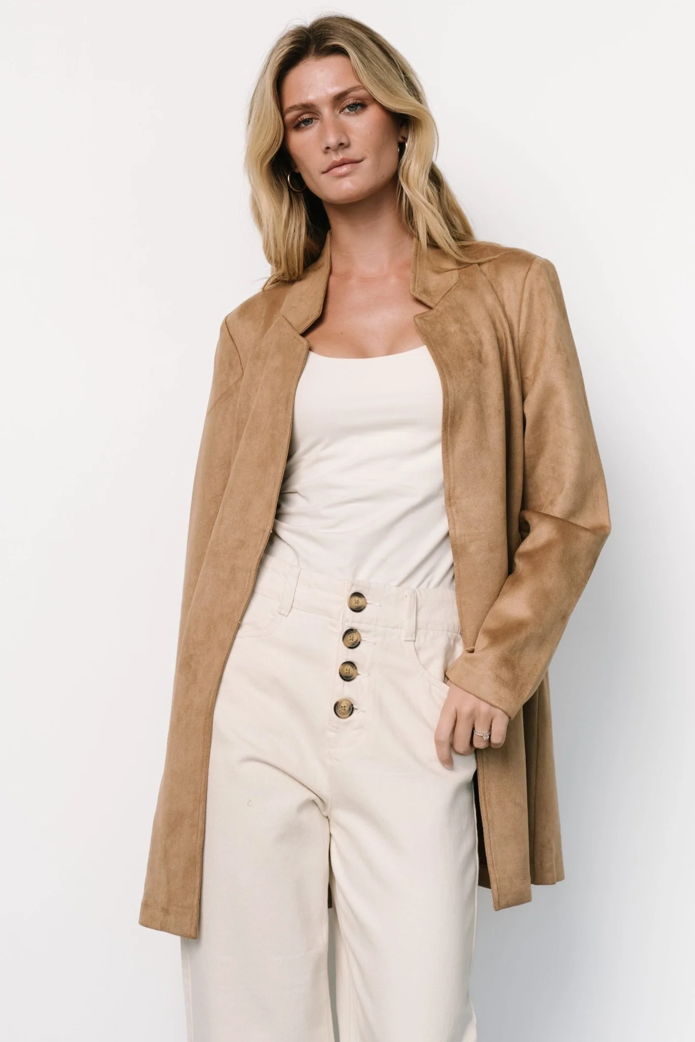 Queenie Faux Suede Jacket | Camel